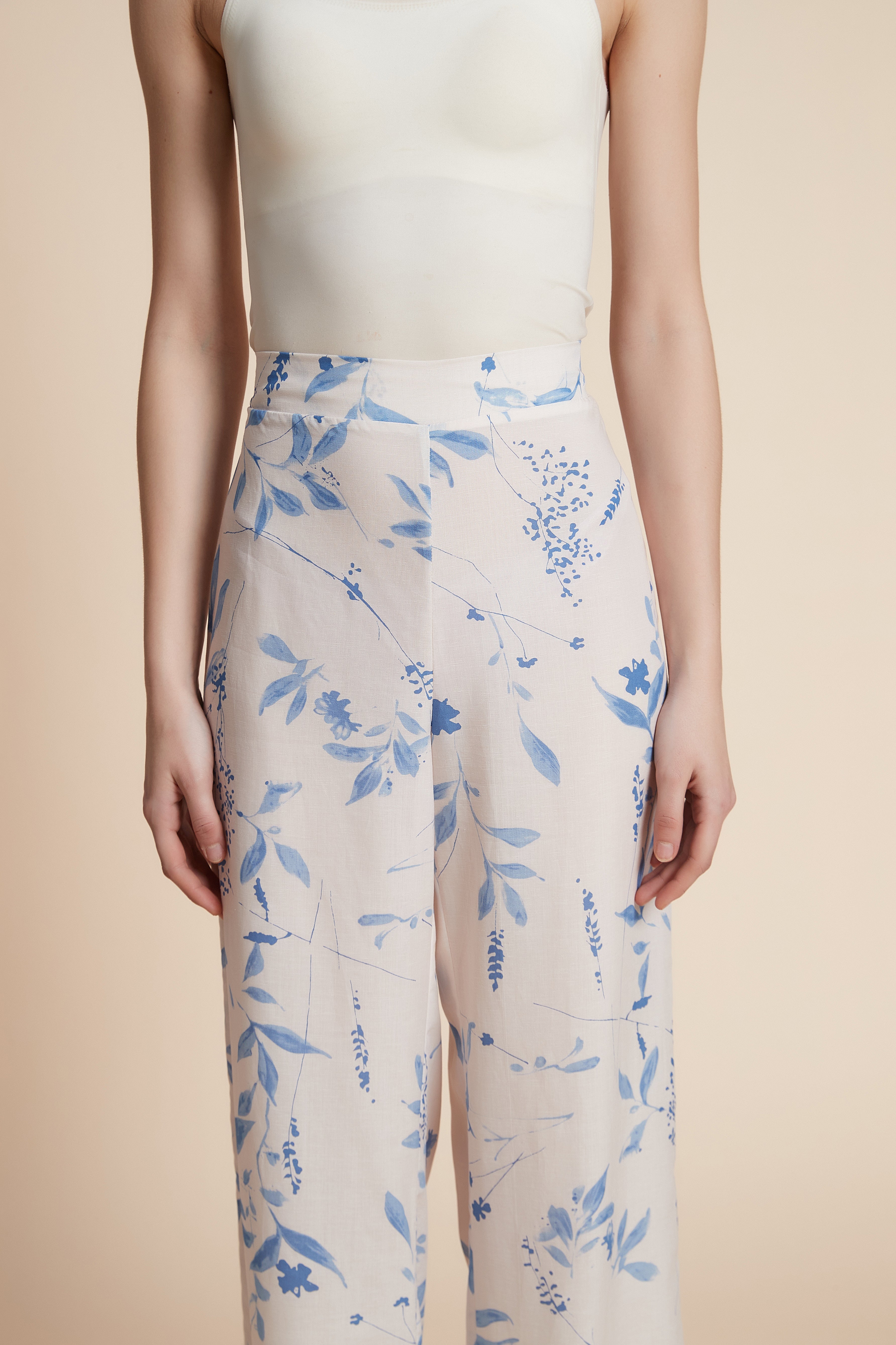 Print wide-leg trousers