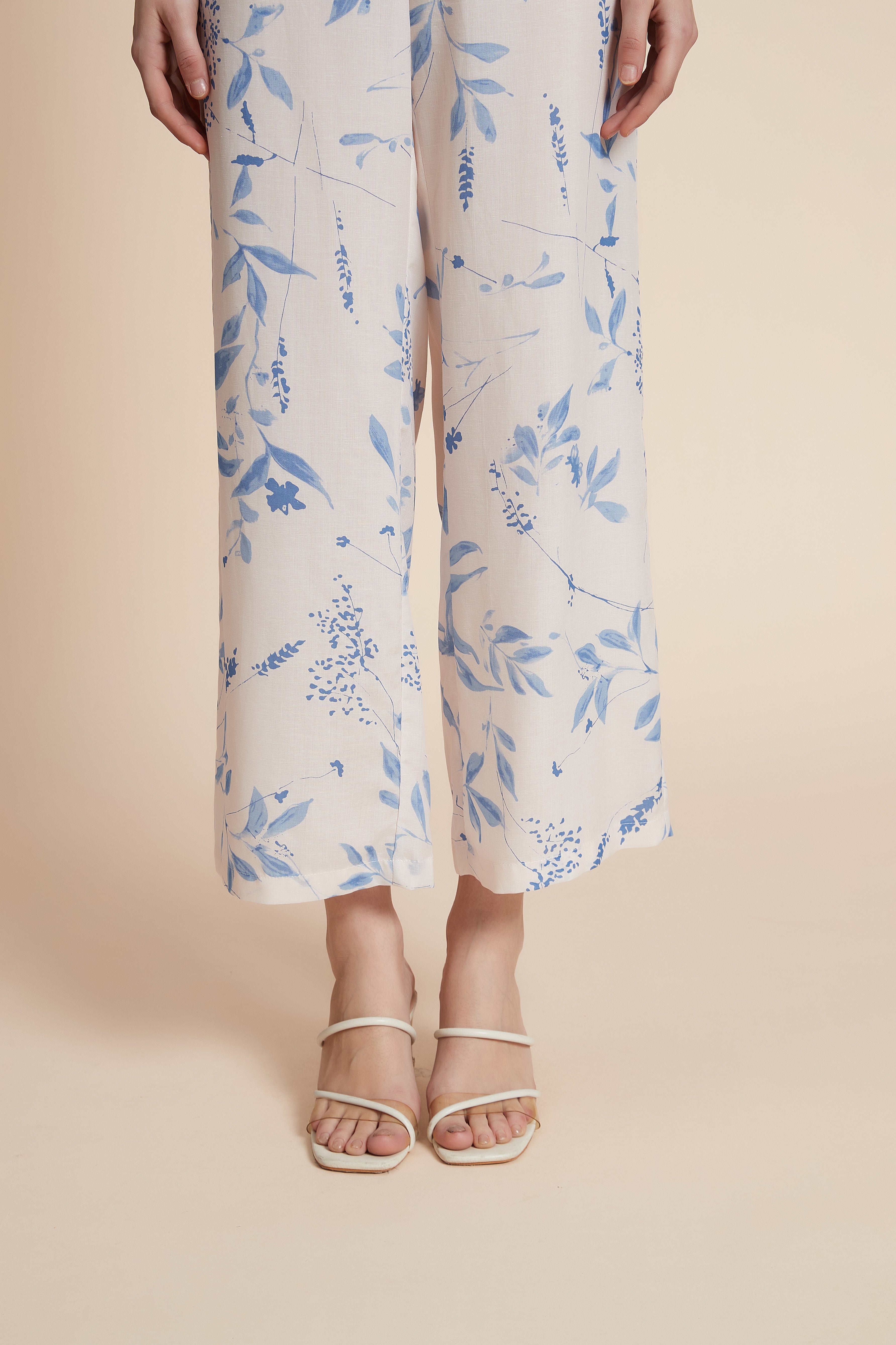 Print wide-leg trousers