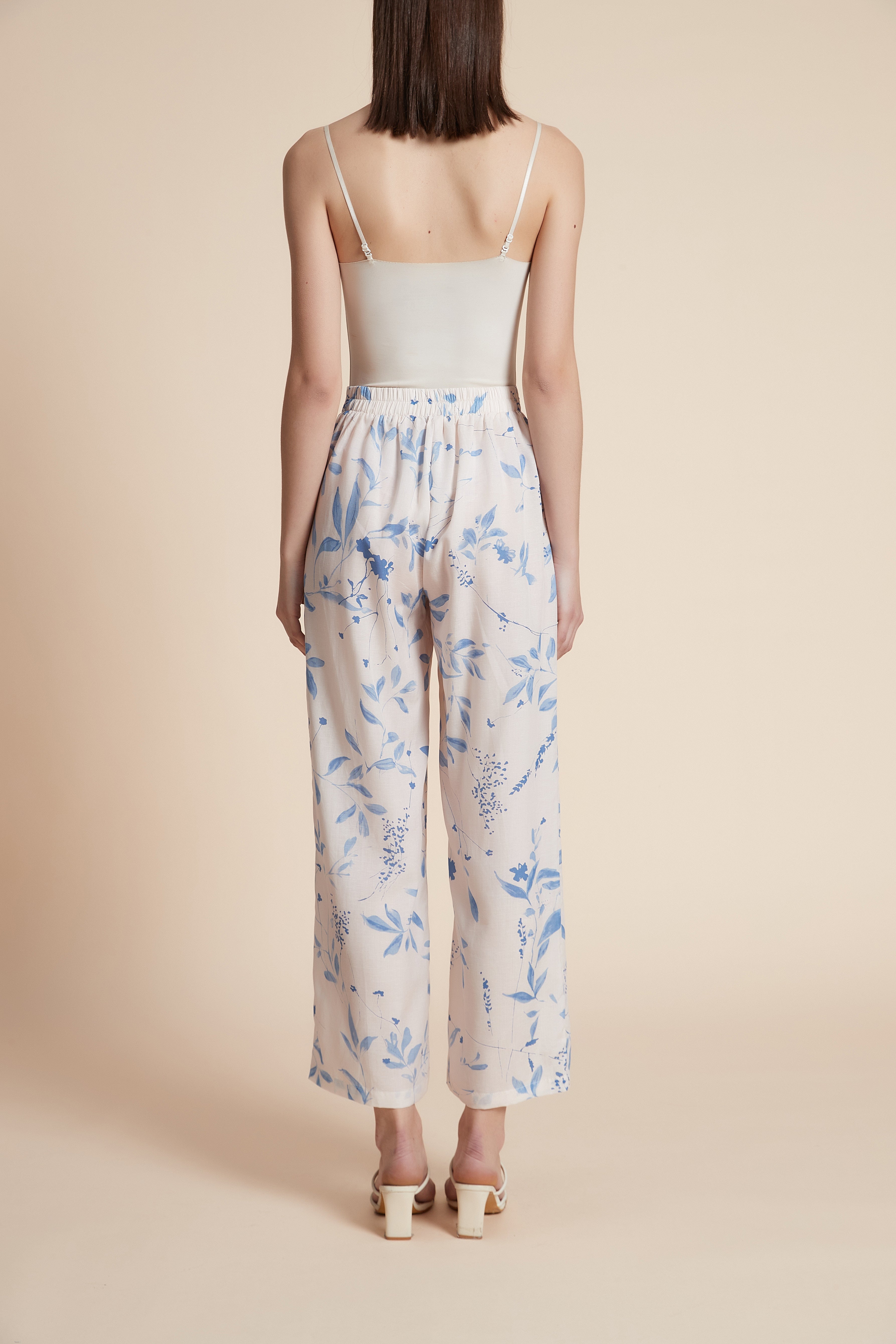 Print wide-leg trousers
