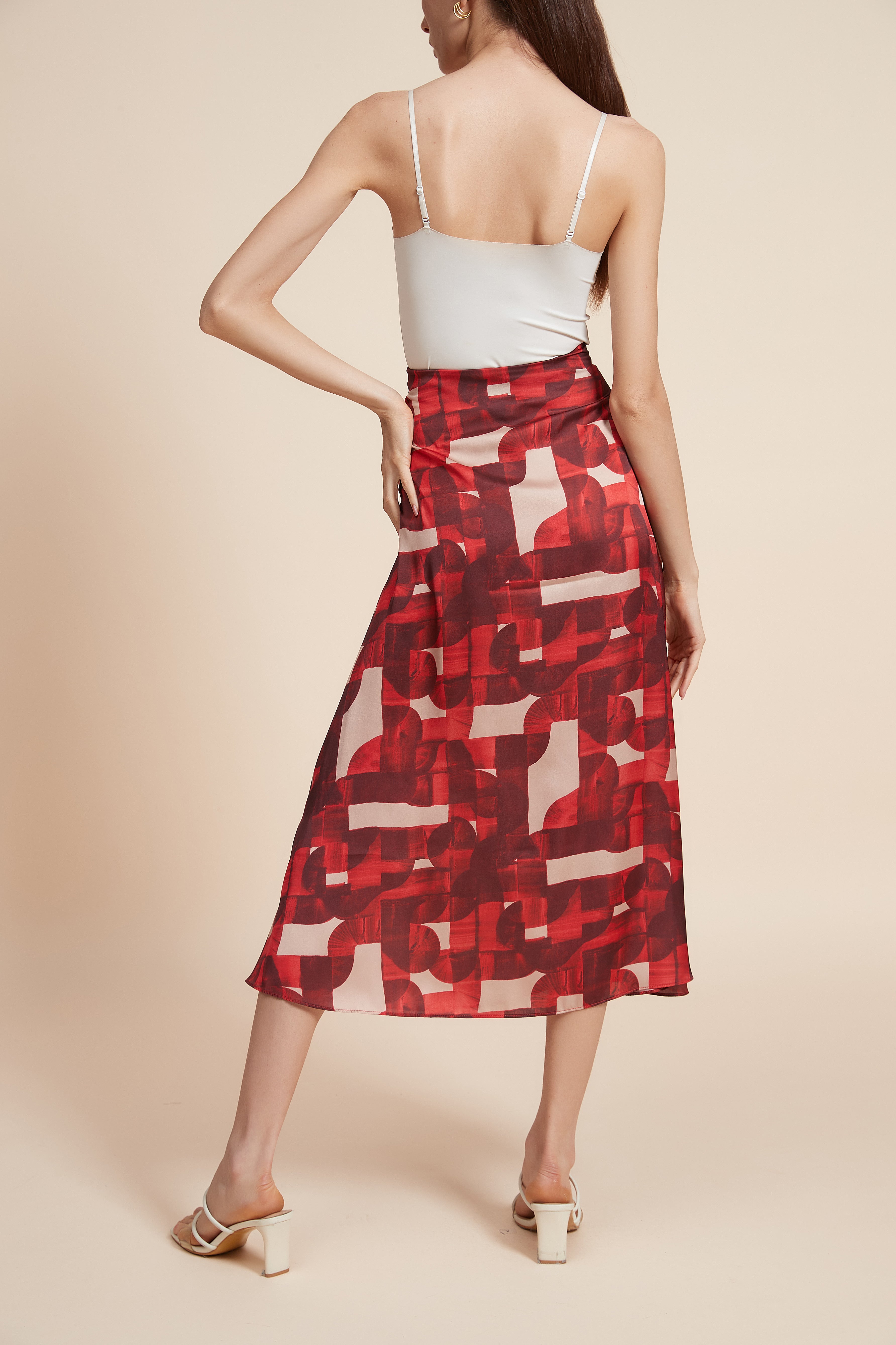 Colorful Midi Skirt with Flared Design