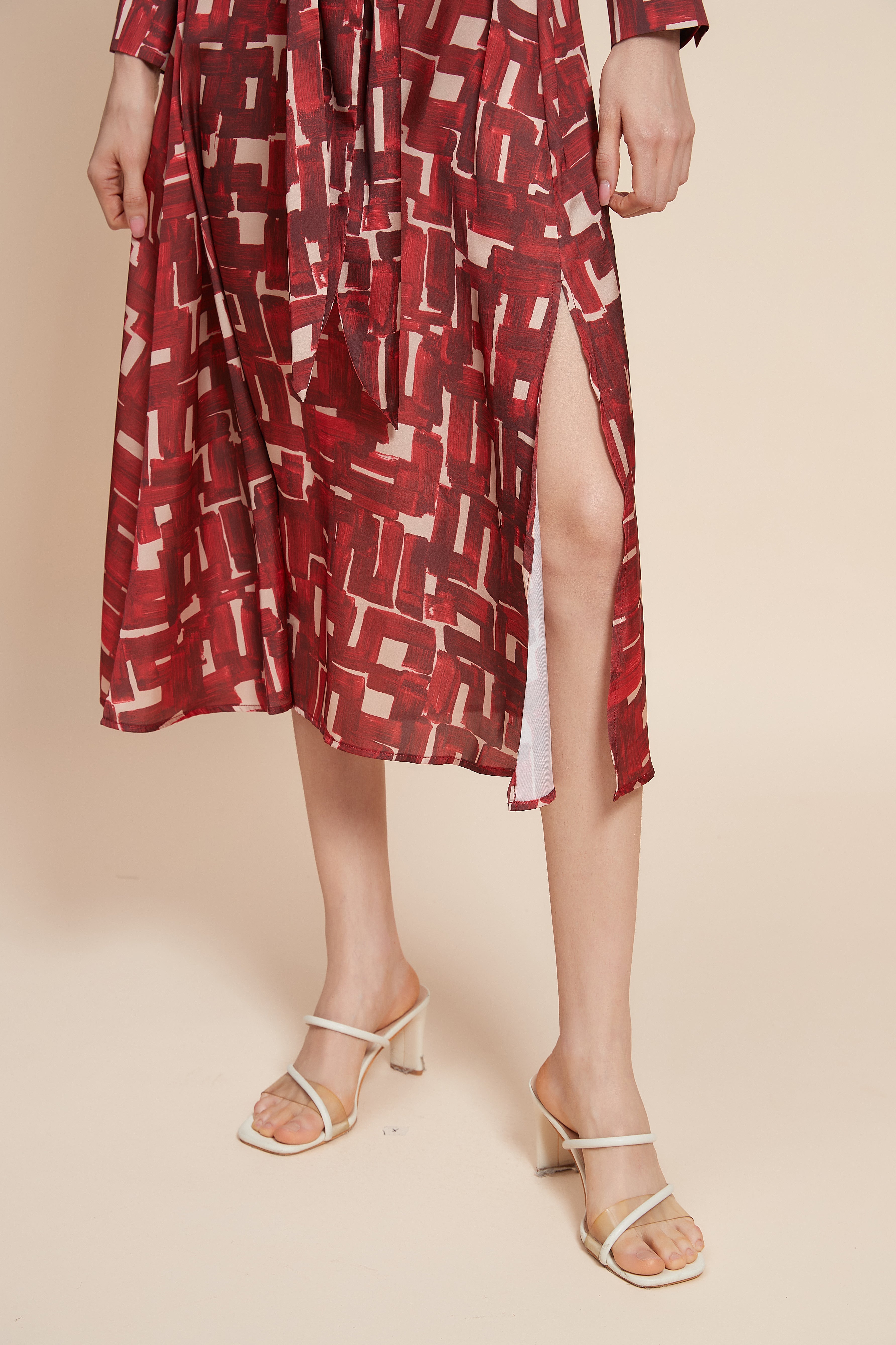 Printed Long Sleeve Maxi Dress