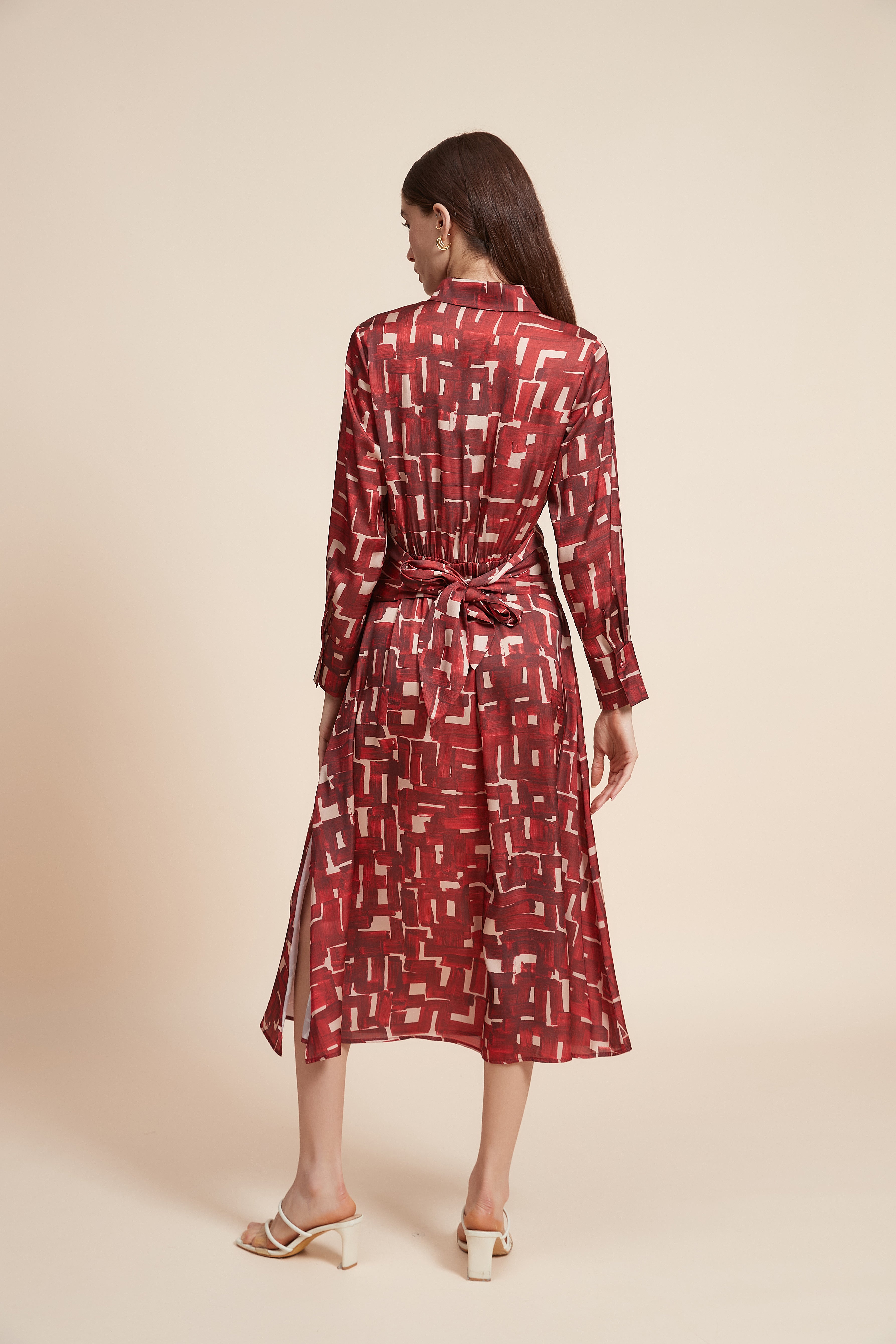 Printed Long Sleeve Maxi Dress