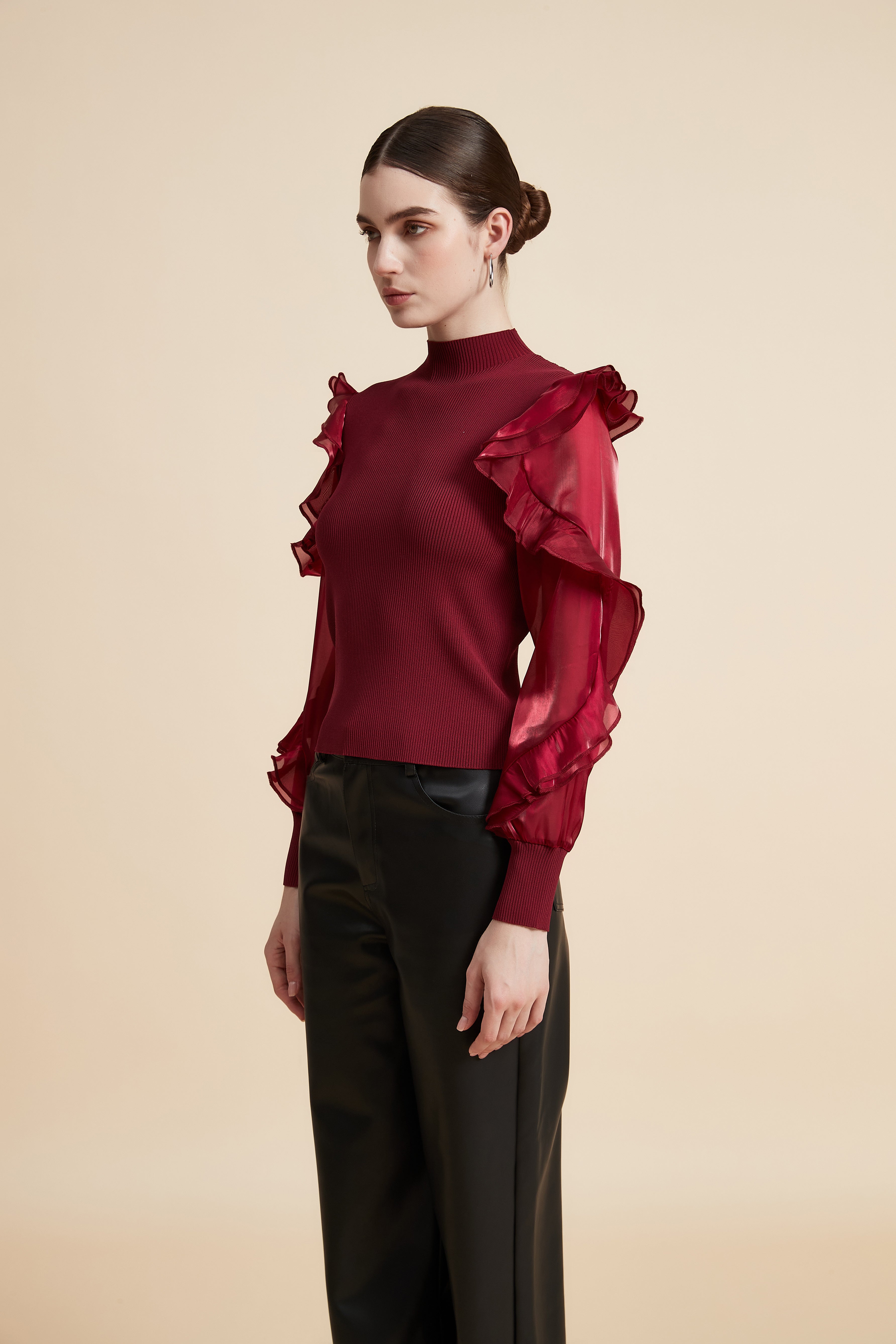 Long Sleeve High Neck Sweatshirt