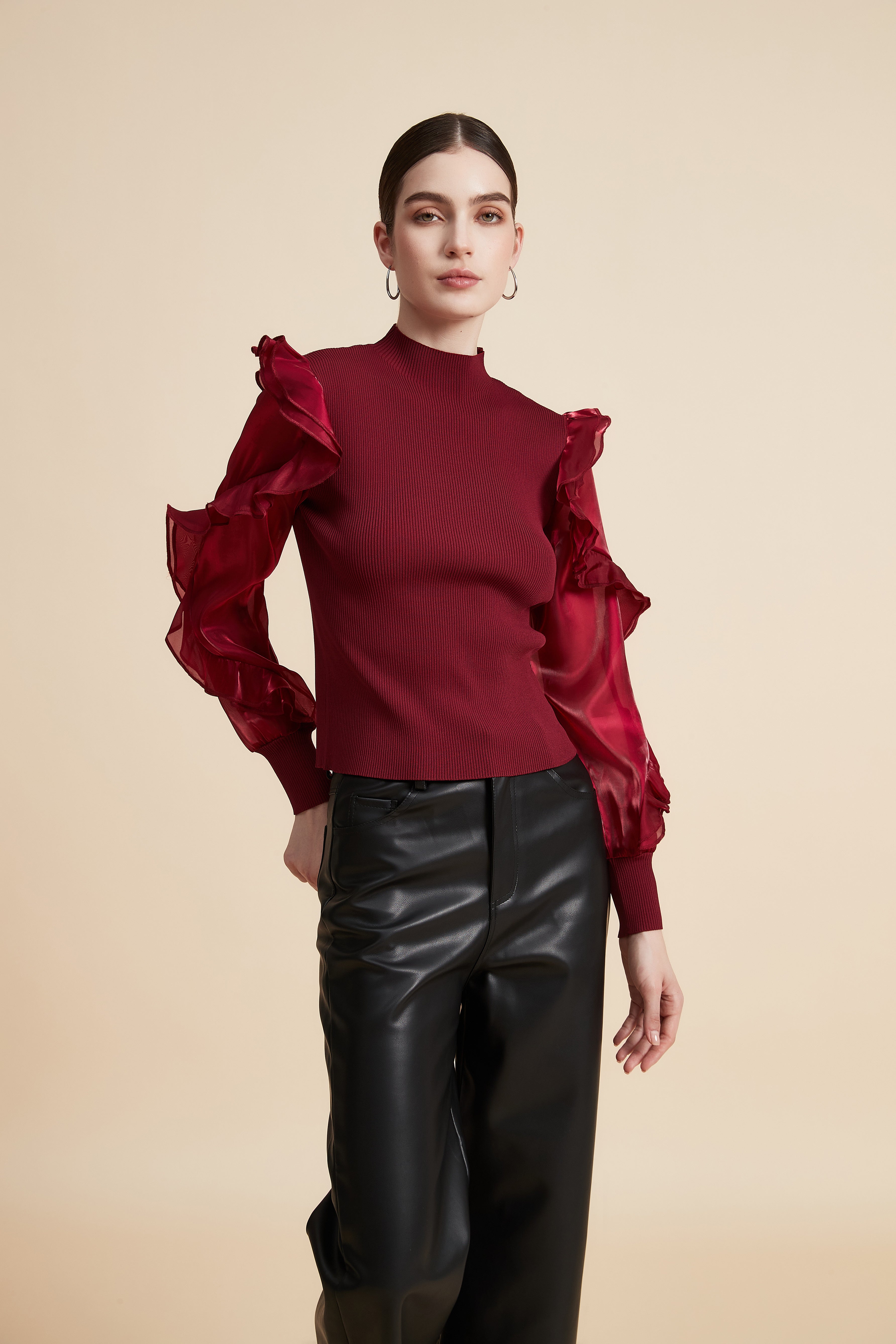 Long Sleeve High Neck Sweatshirt