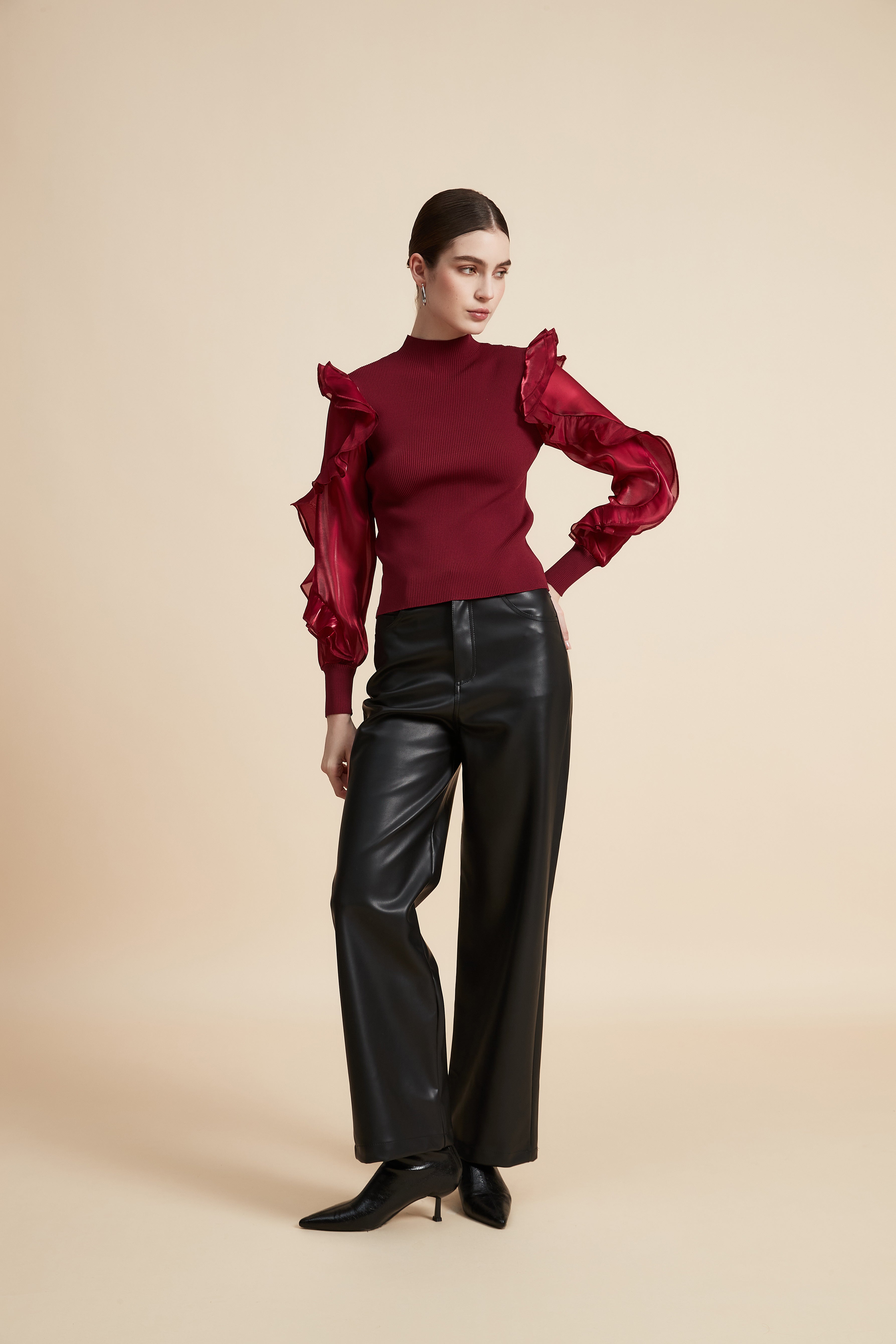 Long Sleeve High Neck Sweatshirt