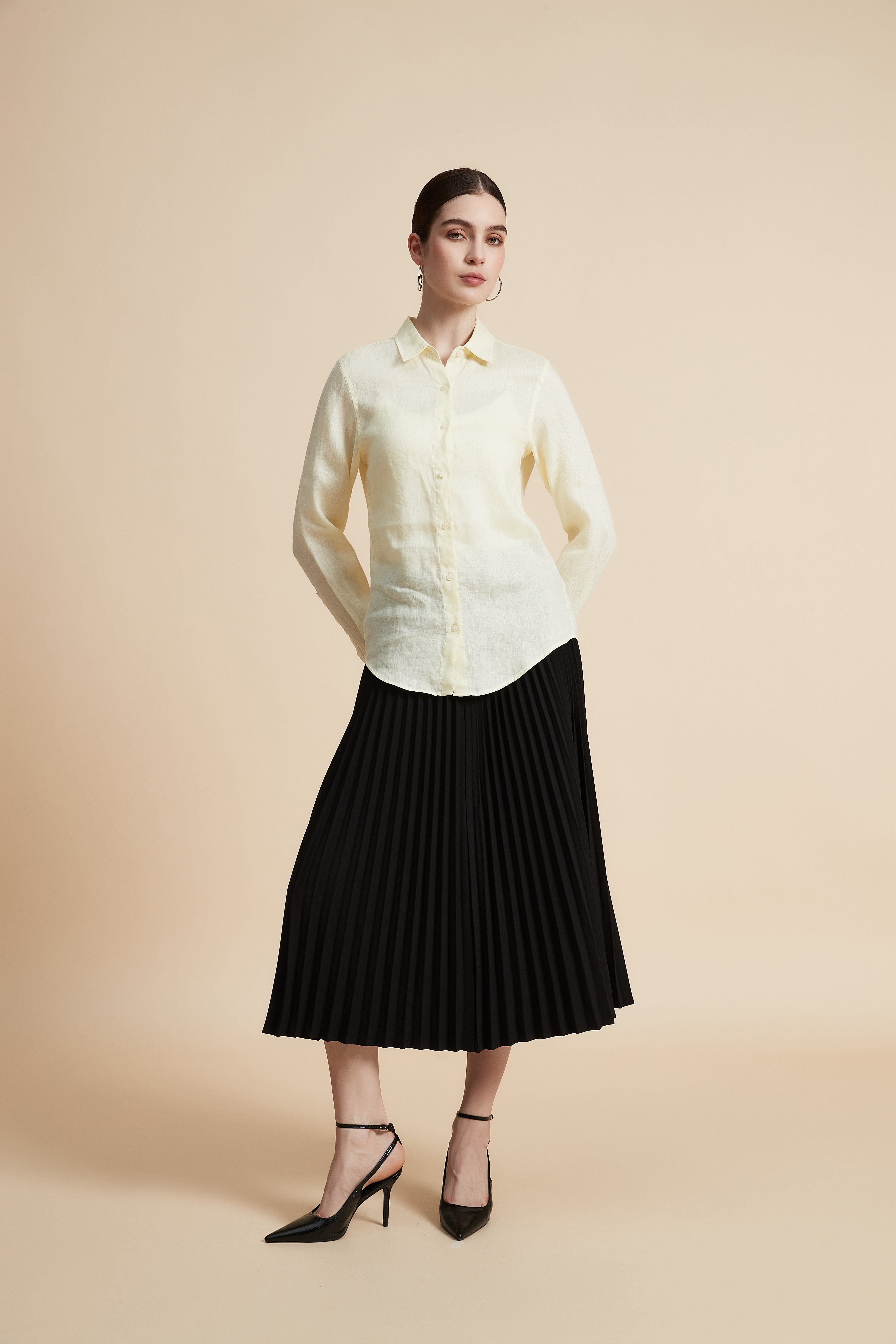 Pleated Midi Top