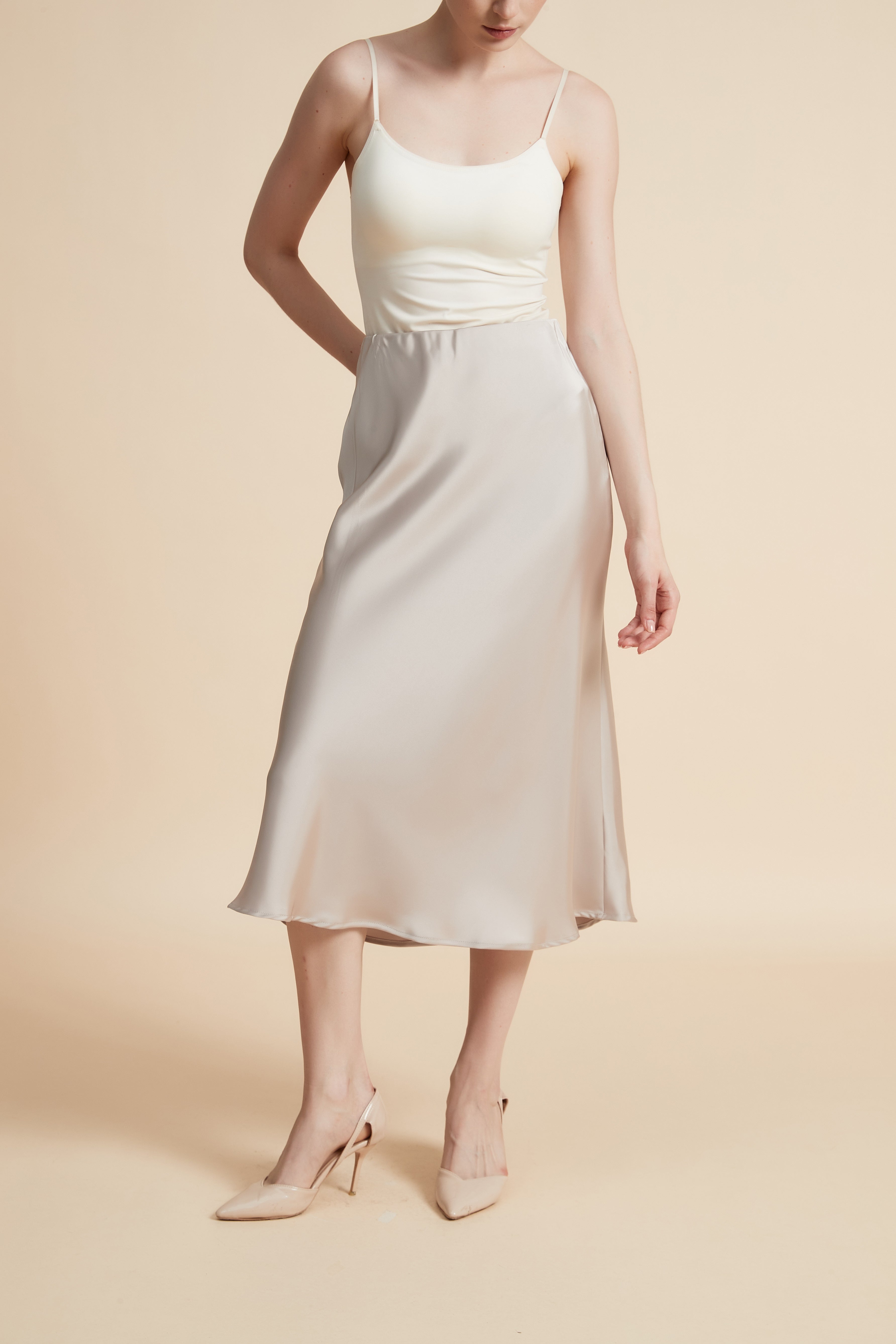 Solid Midi Skirt