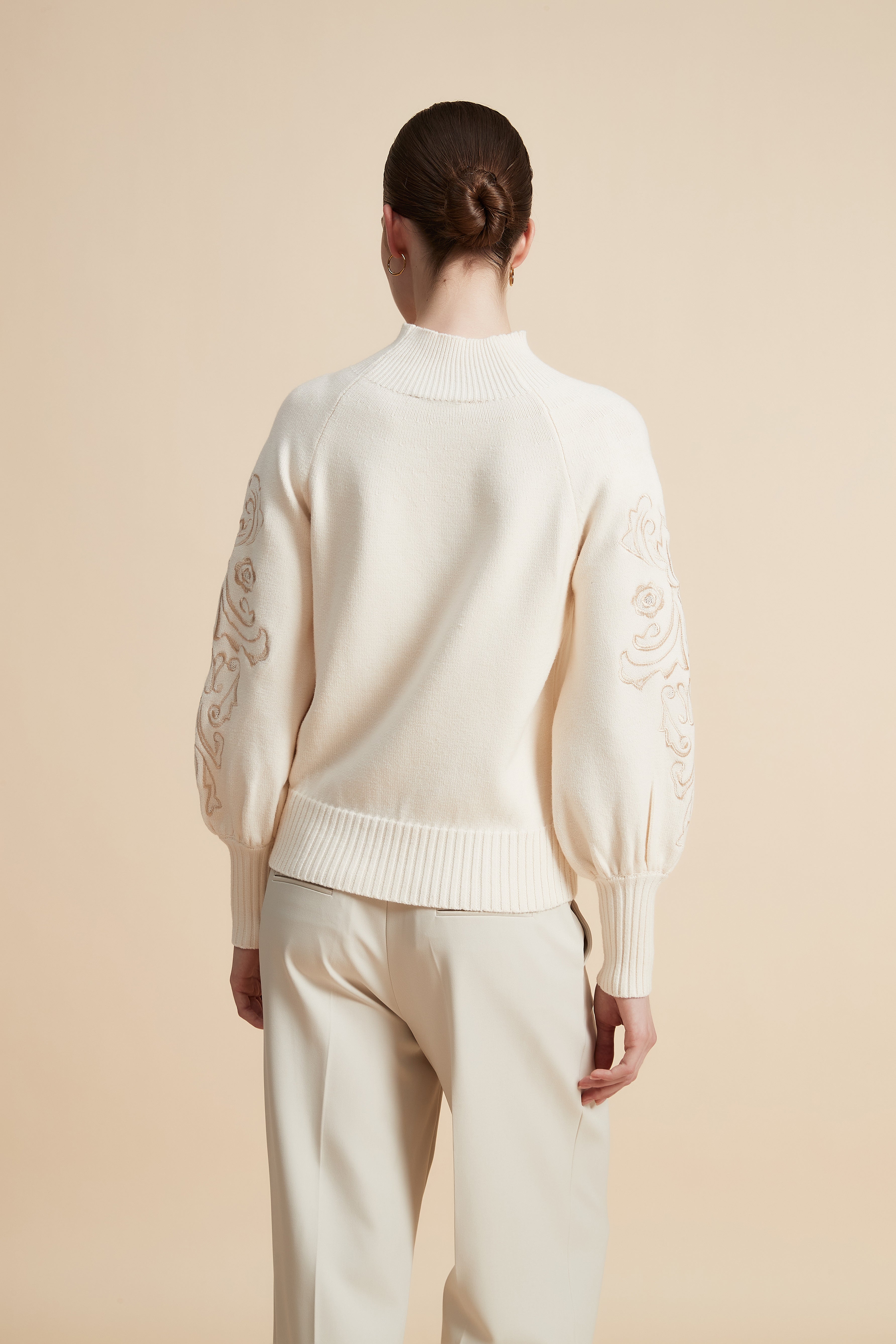 Solid Floral Embroidered Jacket
