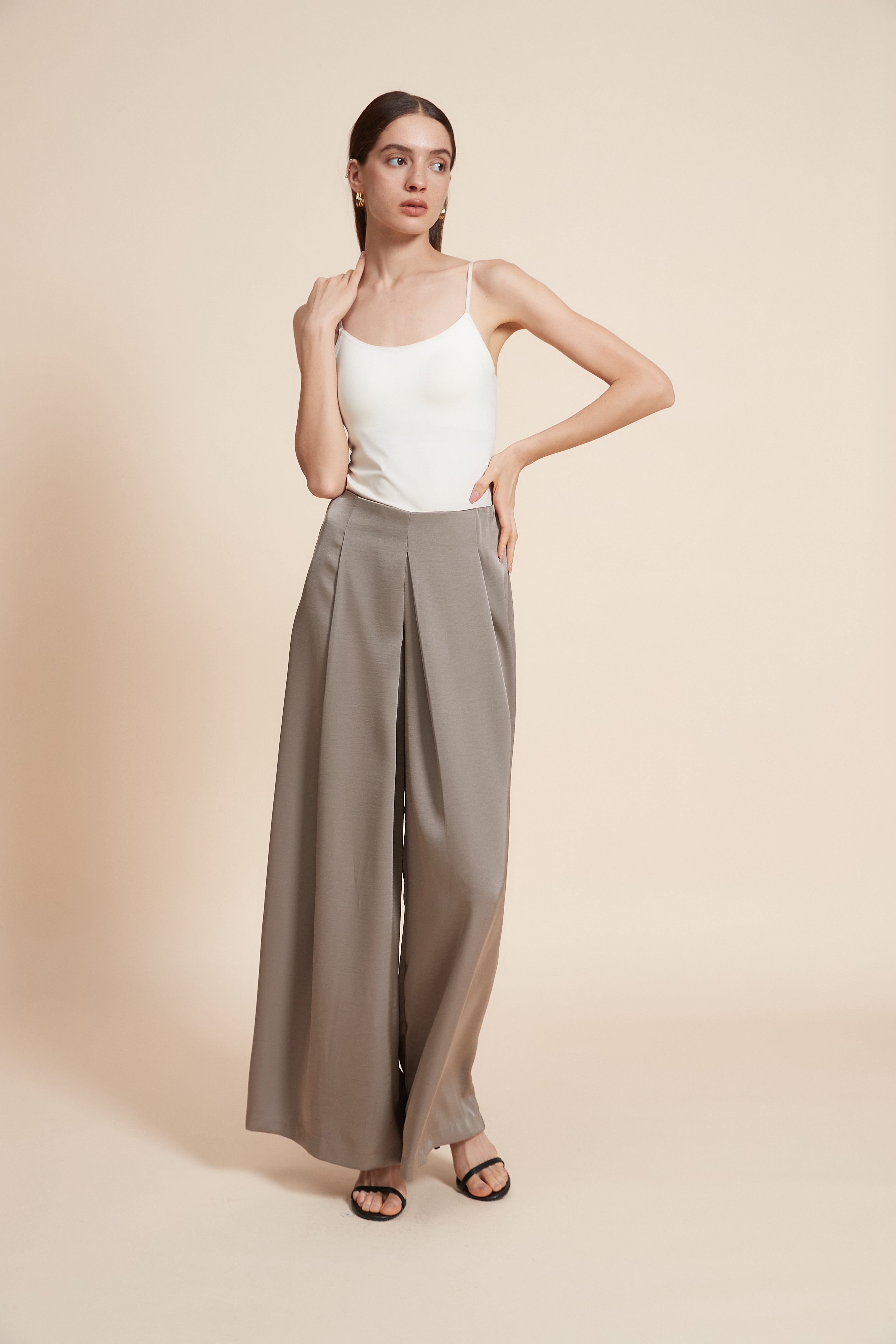 Print Wide-Leg Long Trousers