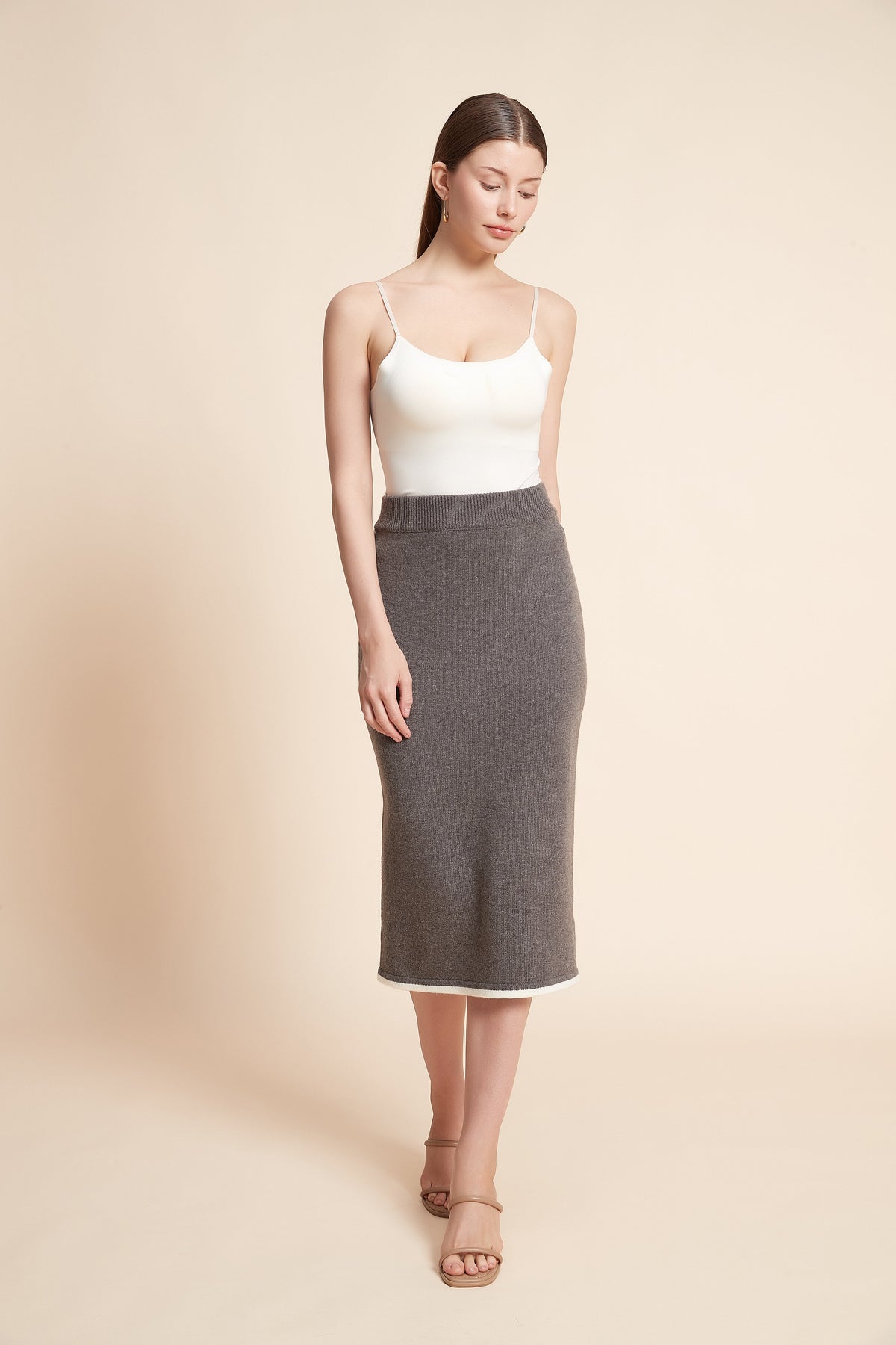 Plain Knee-Length Skirt
