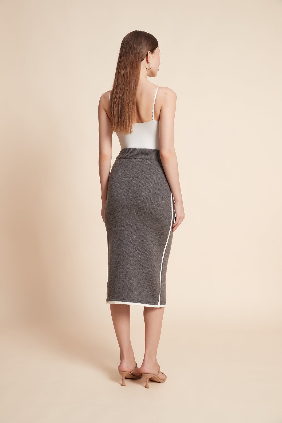 Plain Knee-Length Skirt