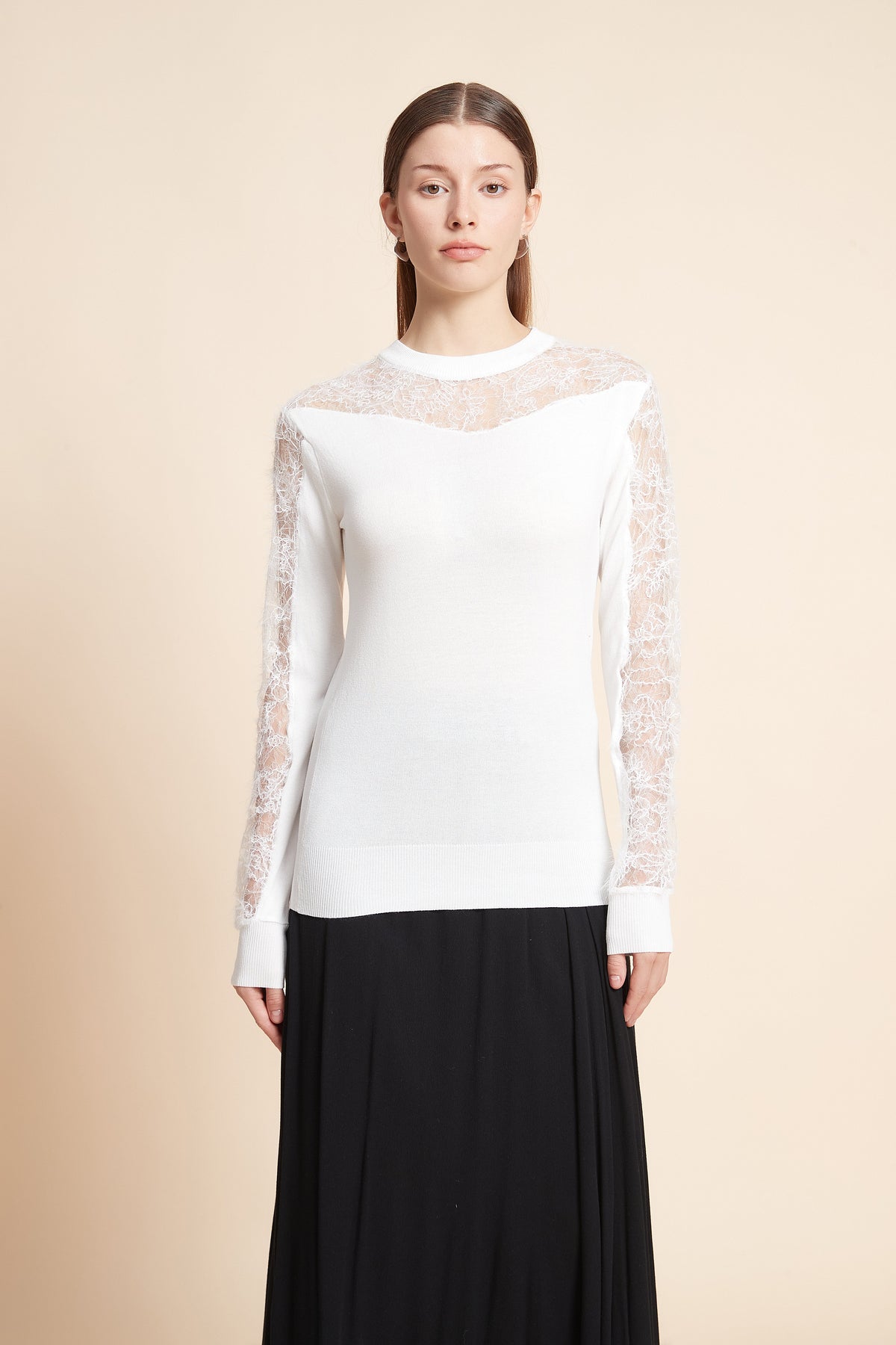 Long Sleeve Top With Lace Details