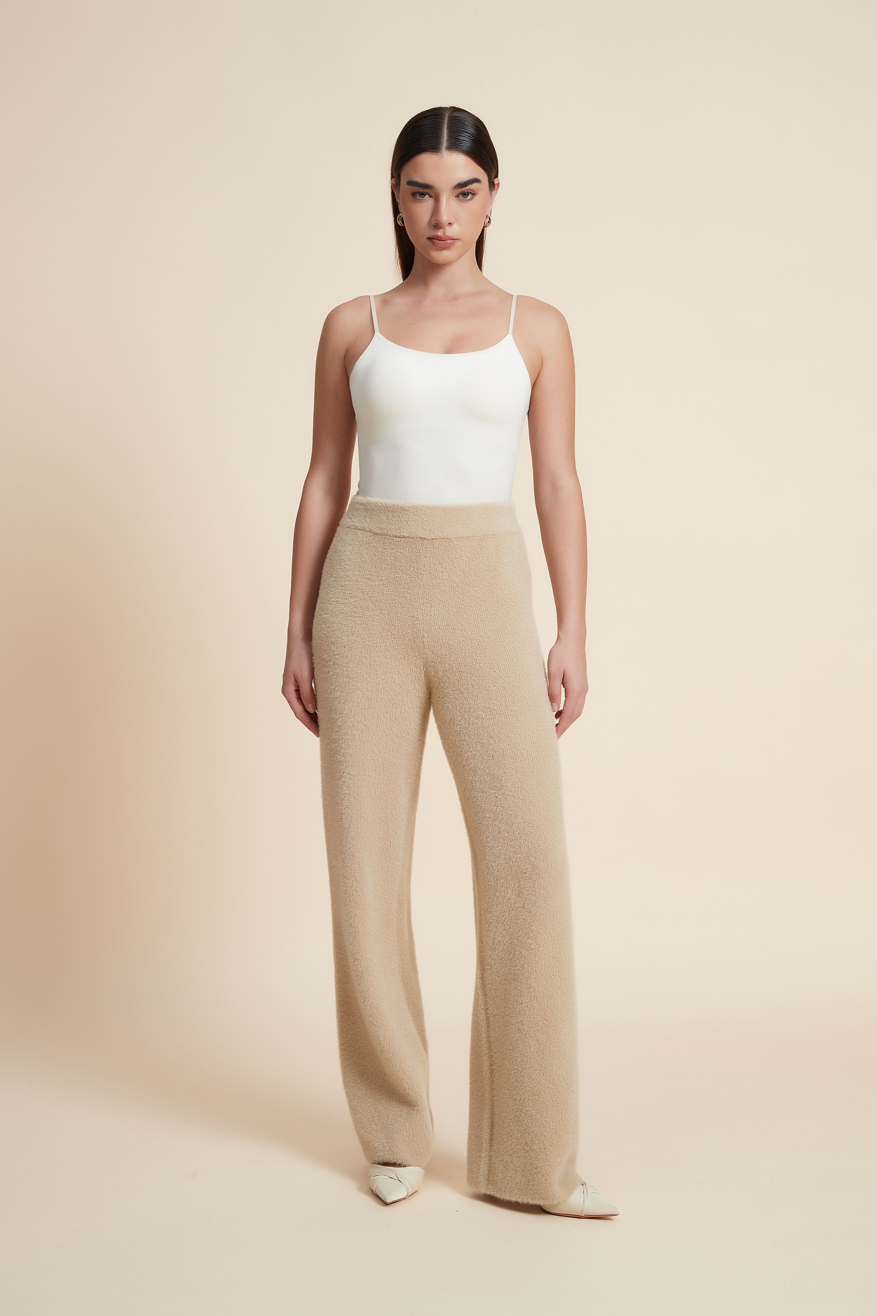 بنطلون طويل سادة برجل واسعة