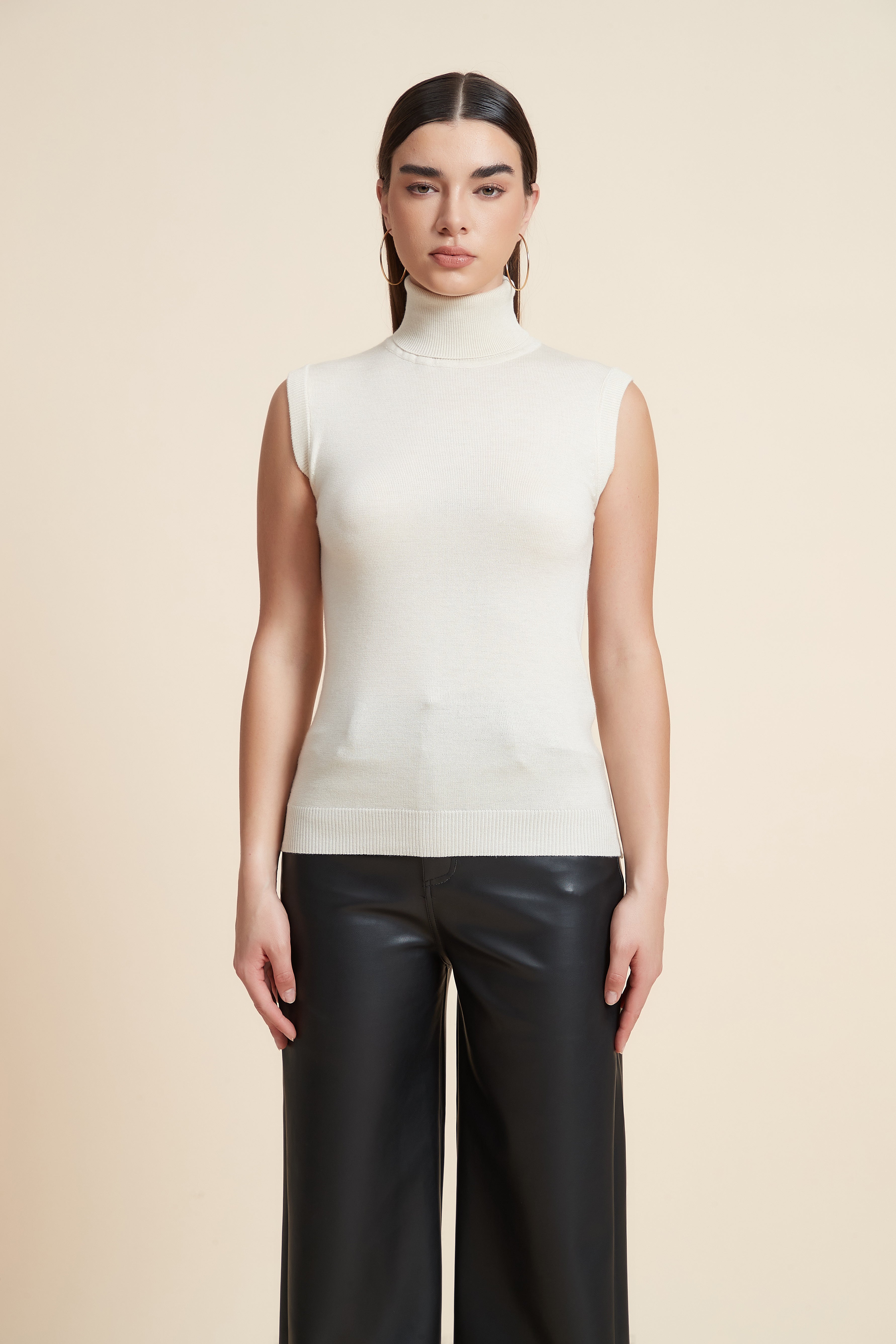 High Neck Sleeveless Blouse