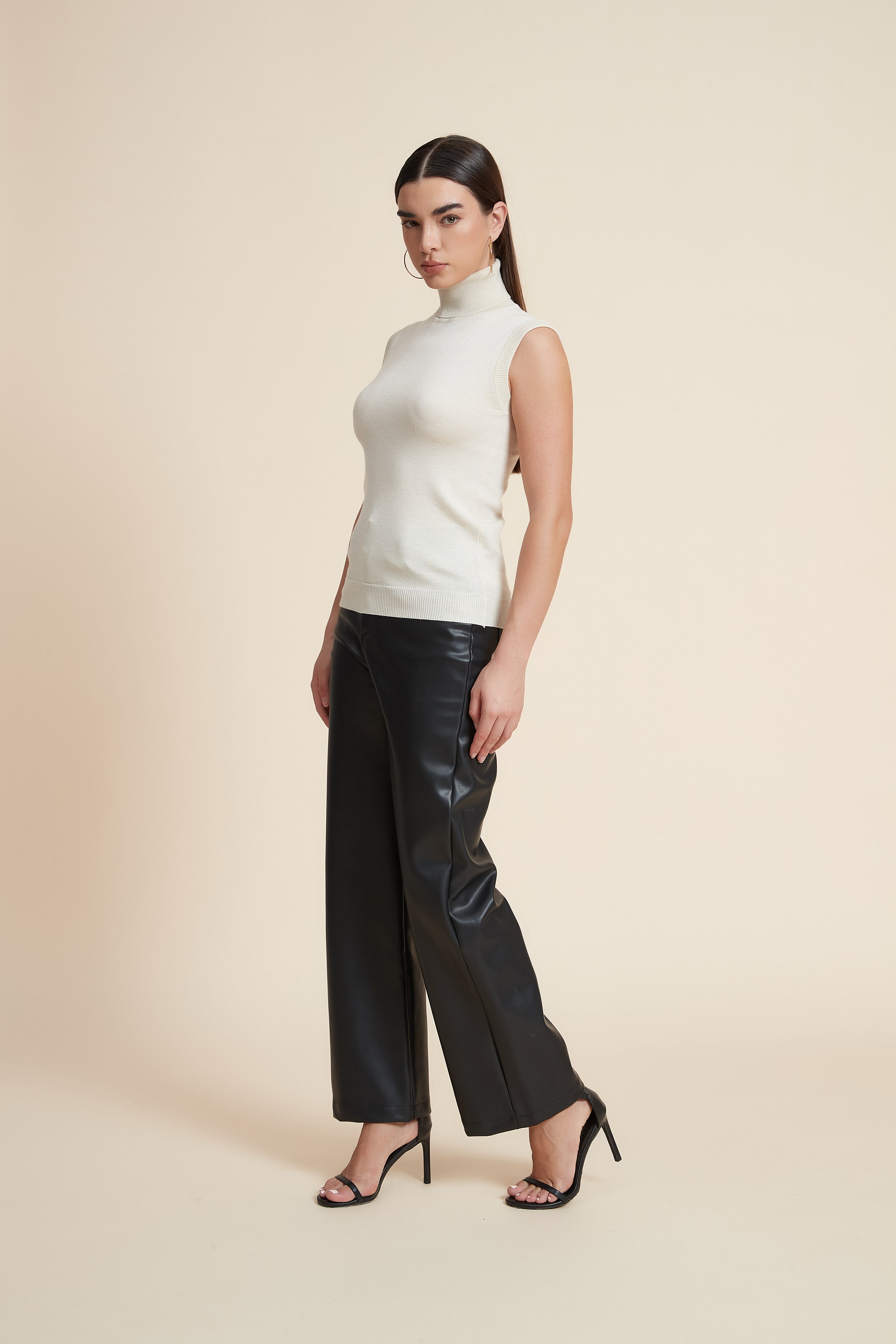 High Neck Sleeveless Blouse