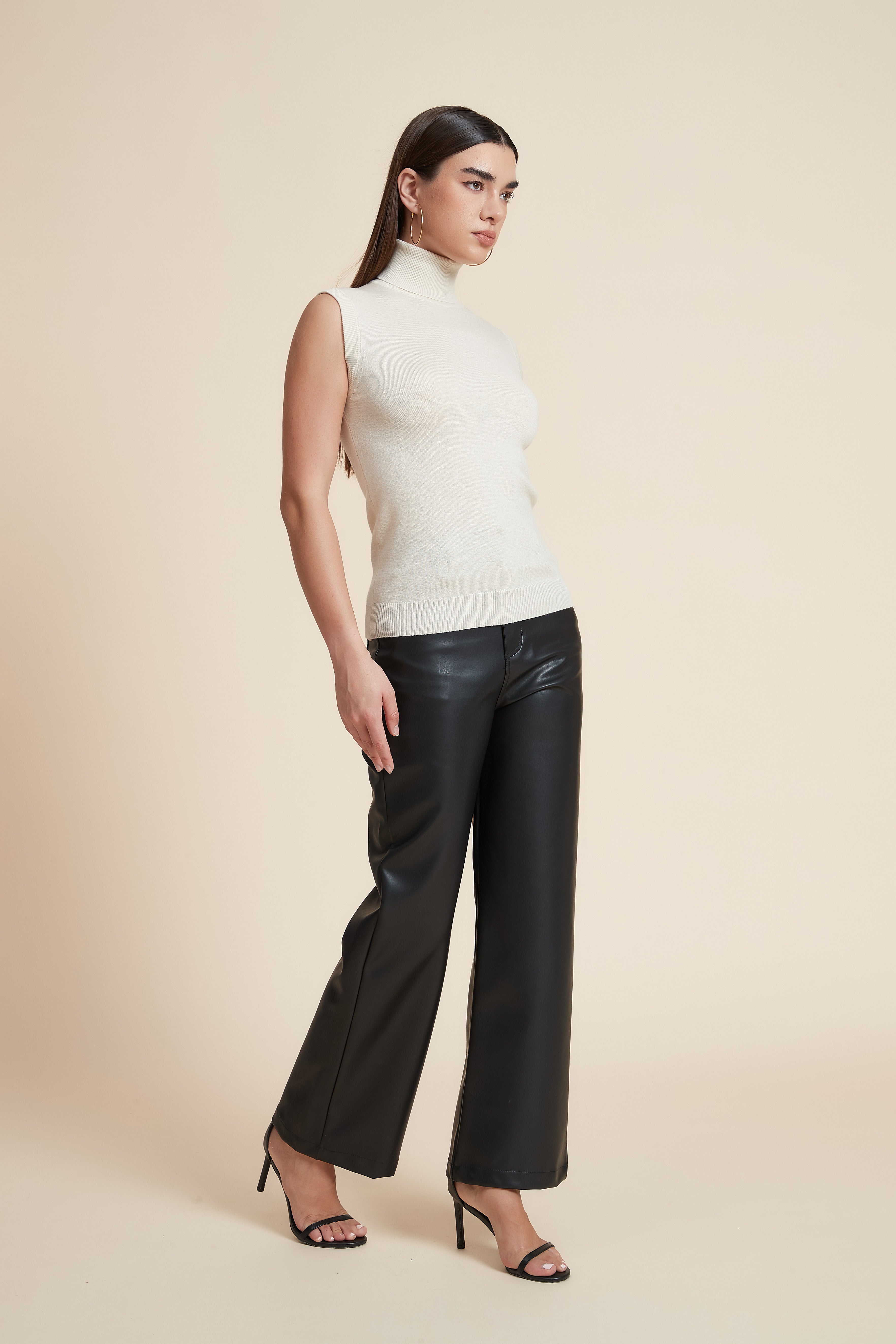 High Neck Sleeveless Blouse