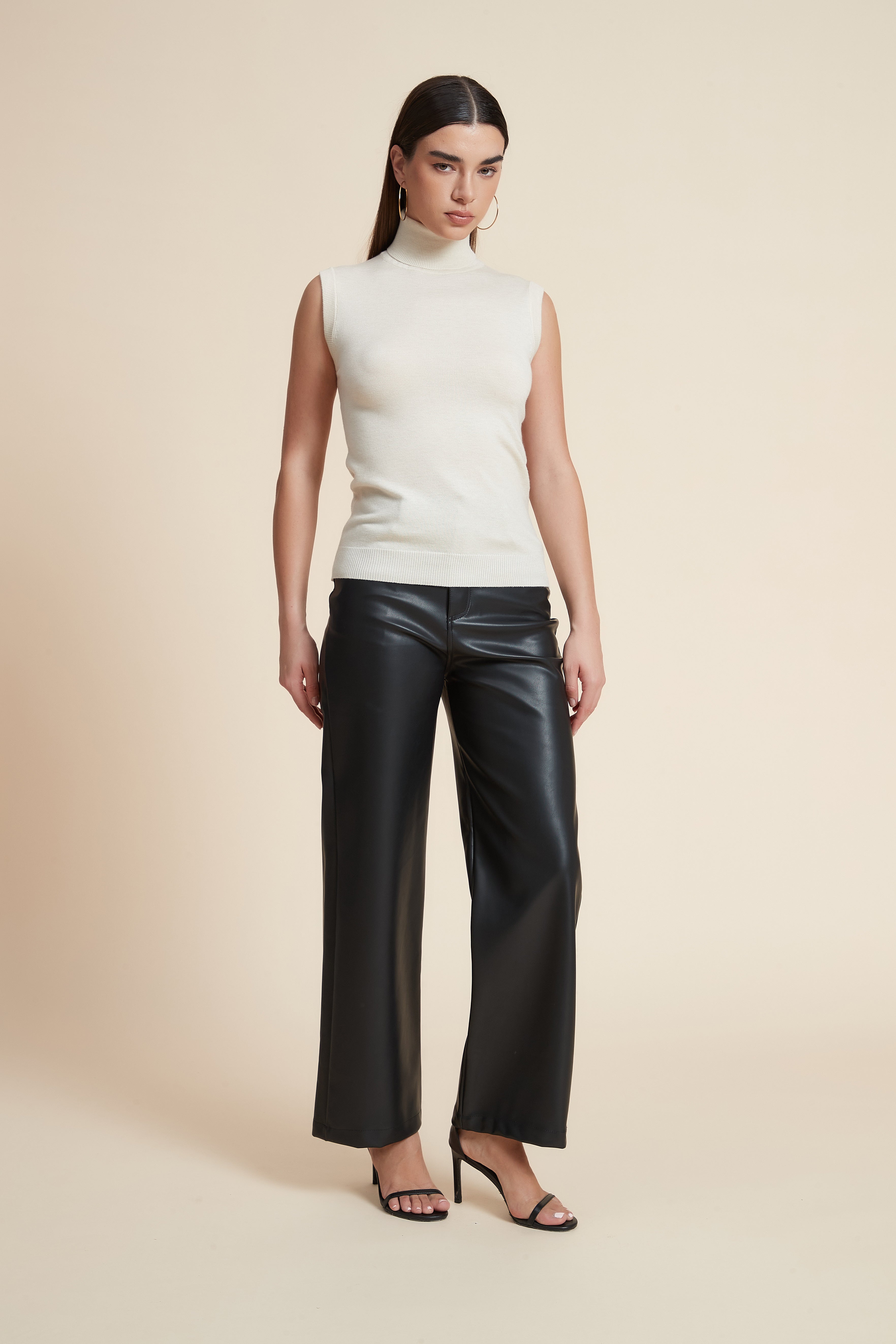 High Neck Sleeveless Blouse