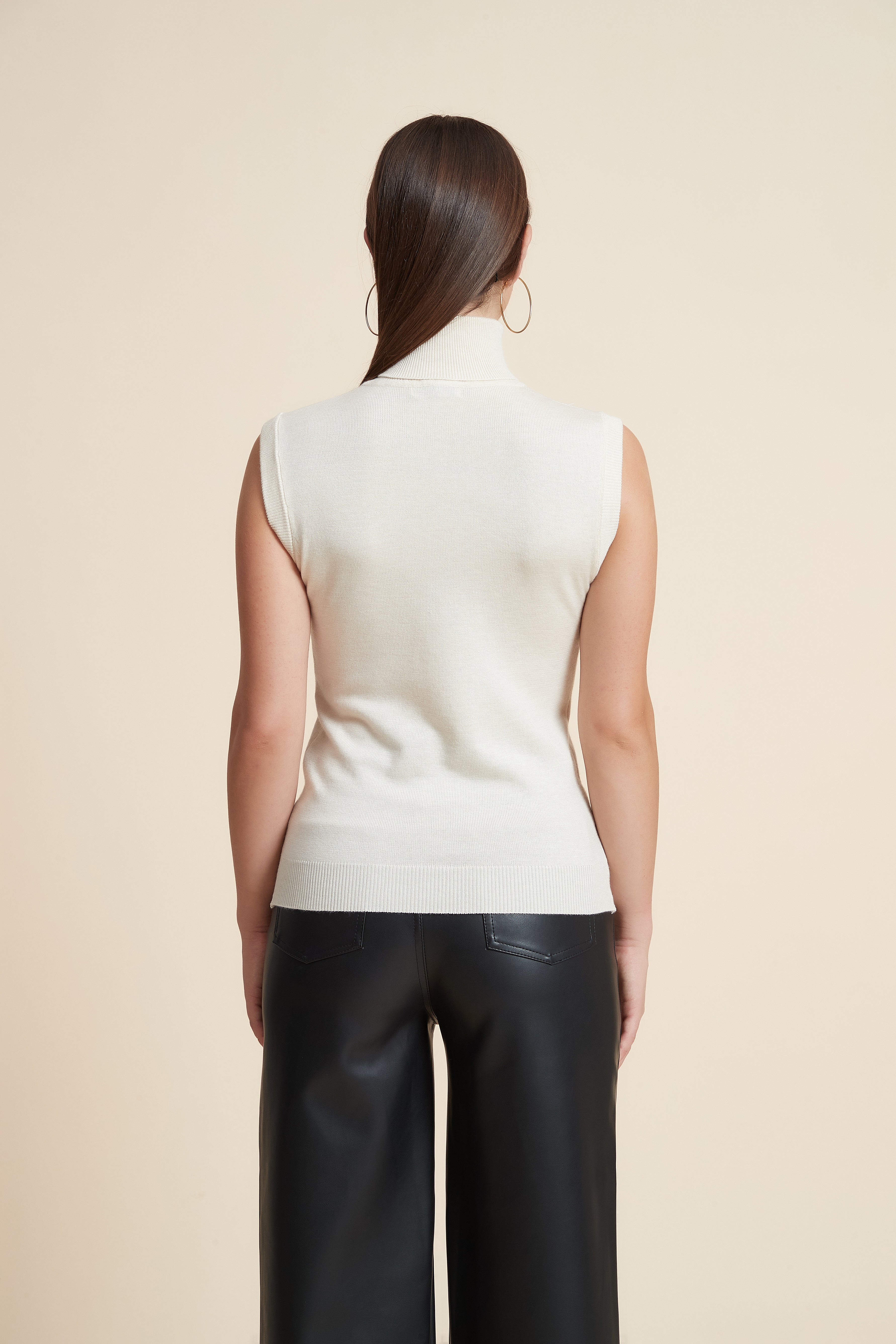 High Neck Sleeveless Blouse