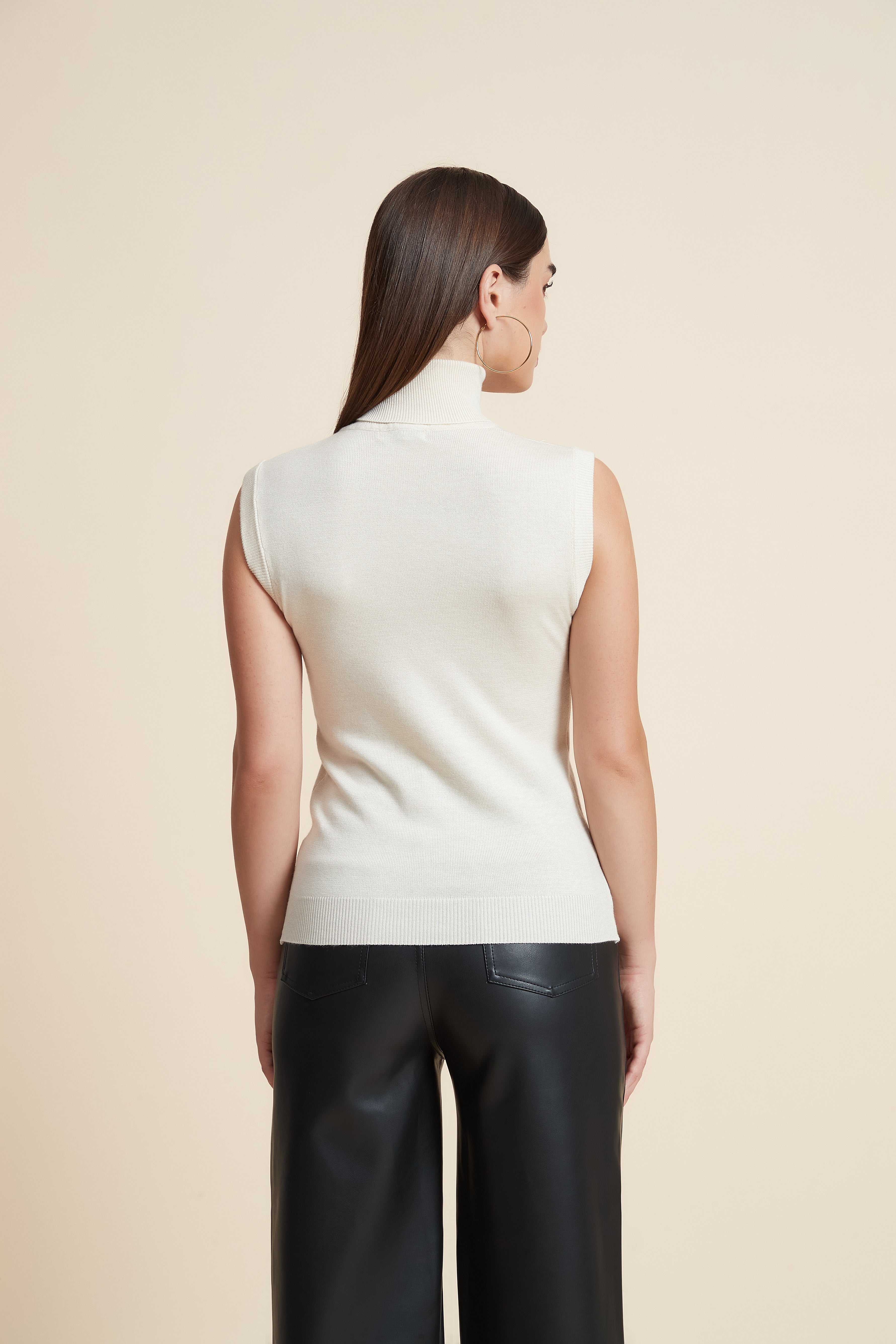 High Neck Sleeveless Blouse