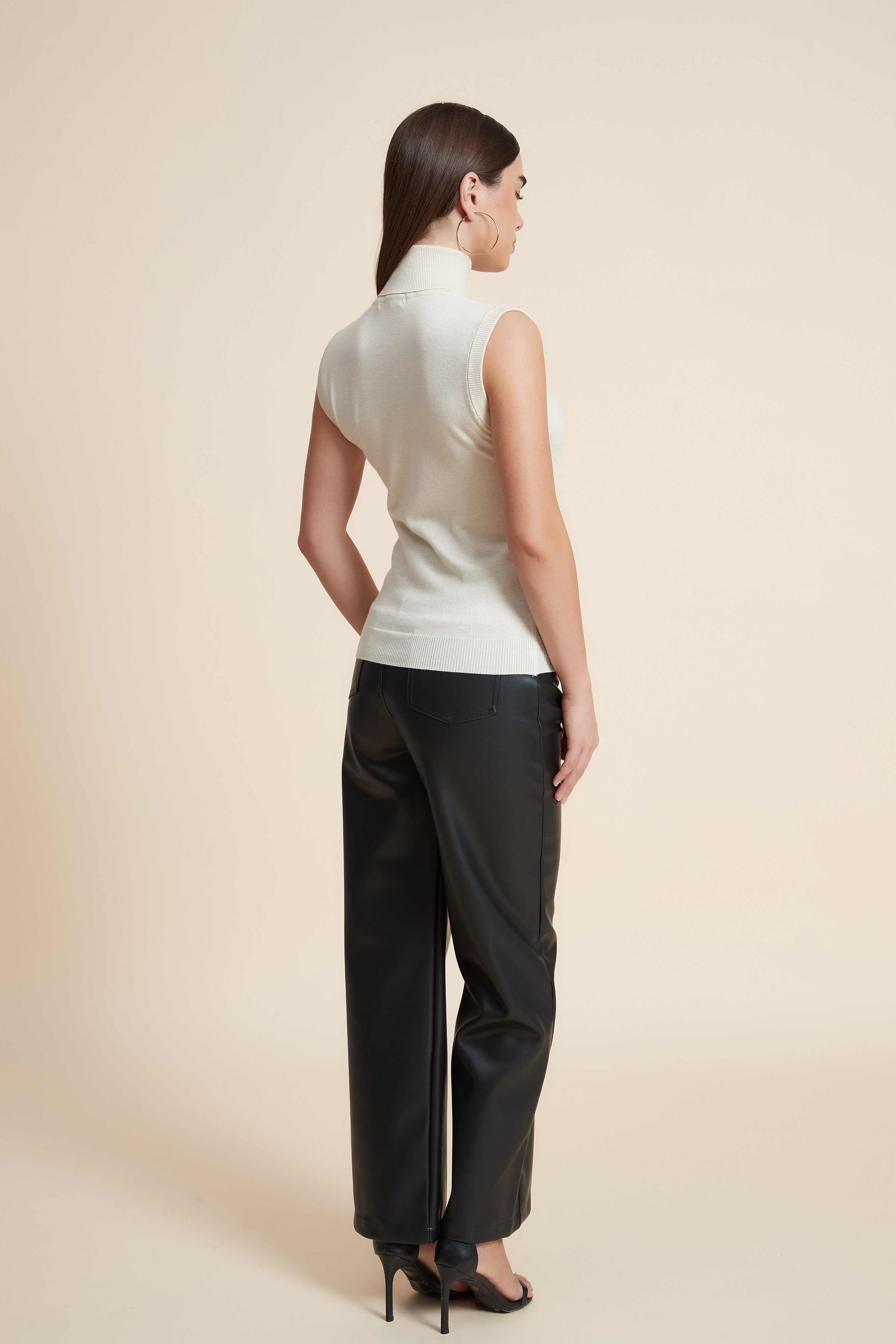 High Neck Sleeveless Blouse