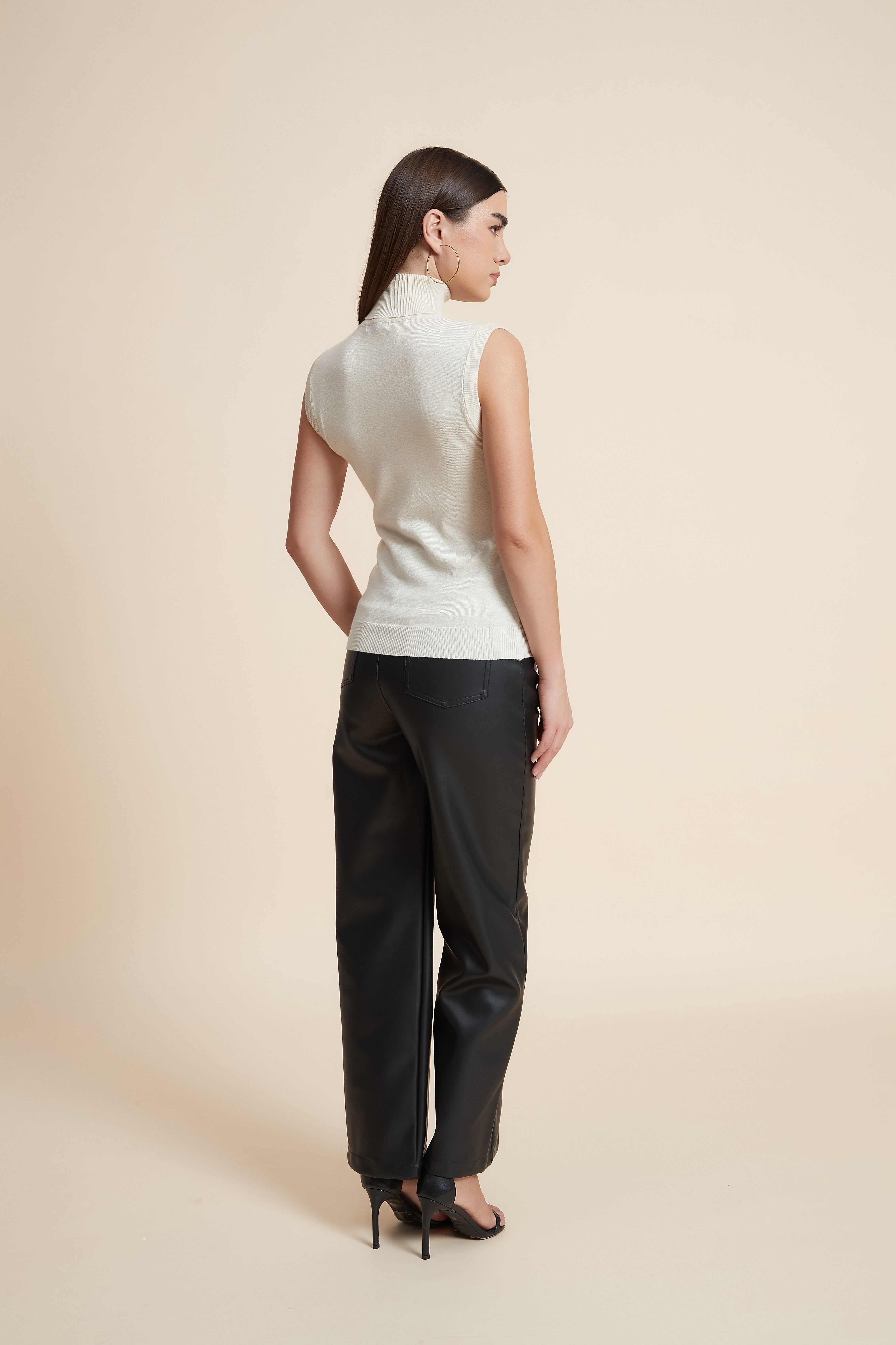 High Neck Sleeveless Blouse