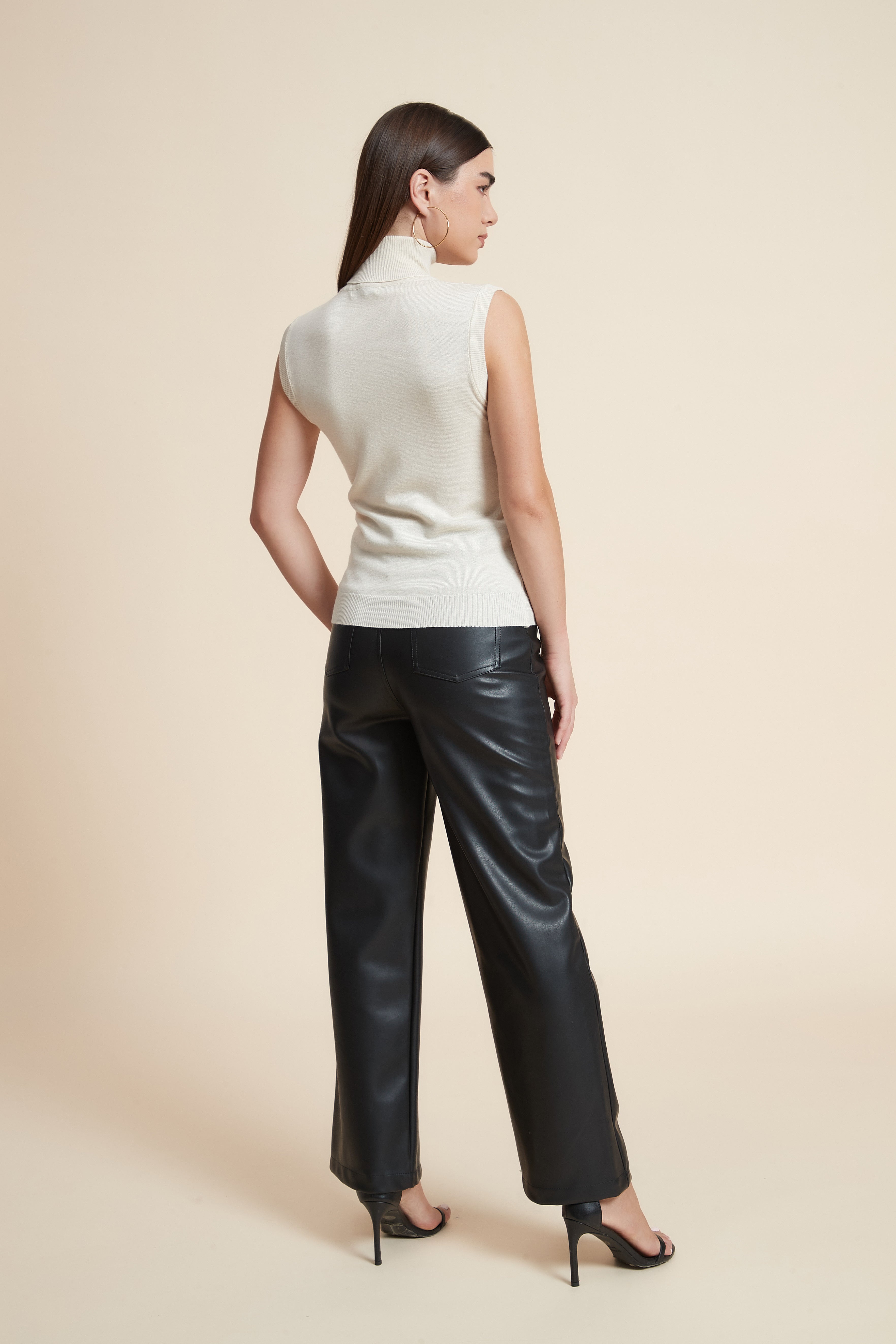 High Neck Sleeveless Blouse