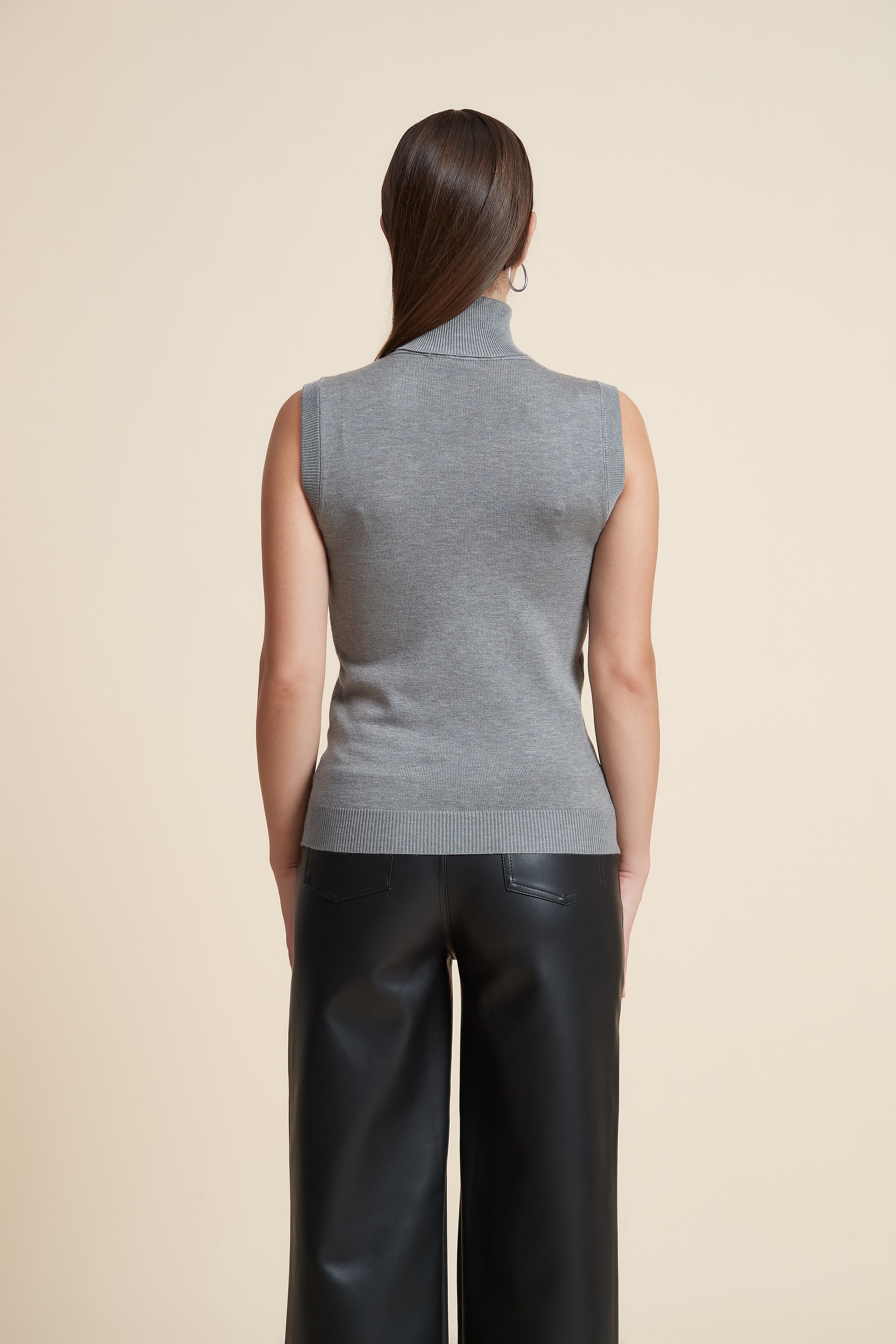 High Neck Sleeveless Blouse