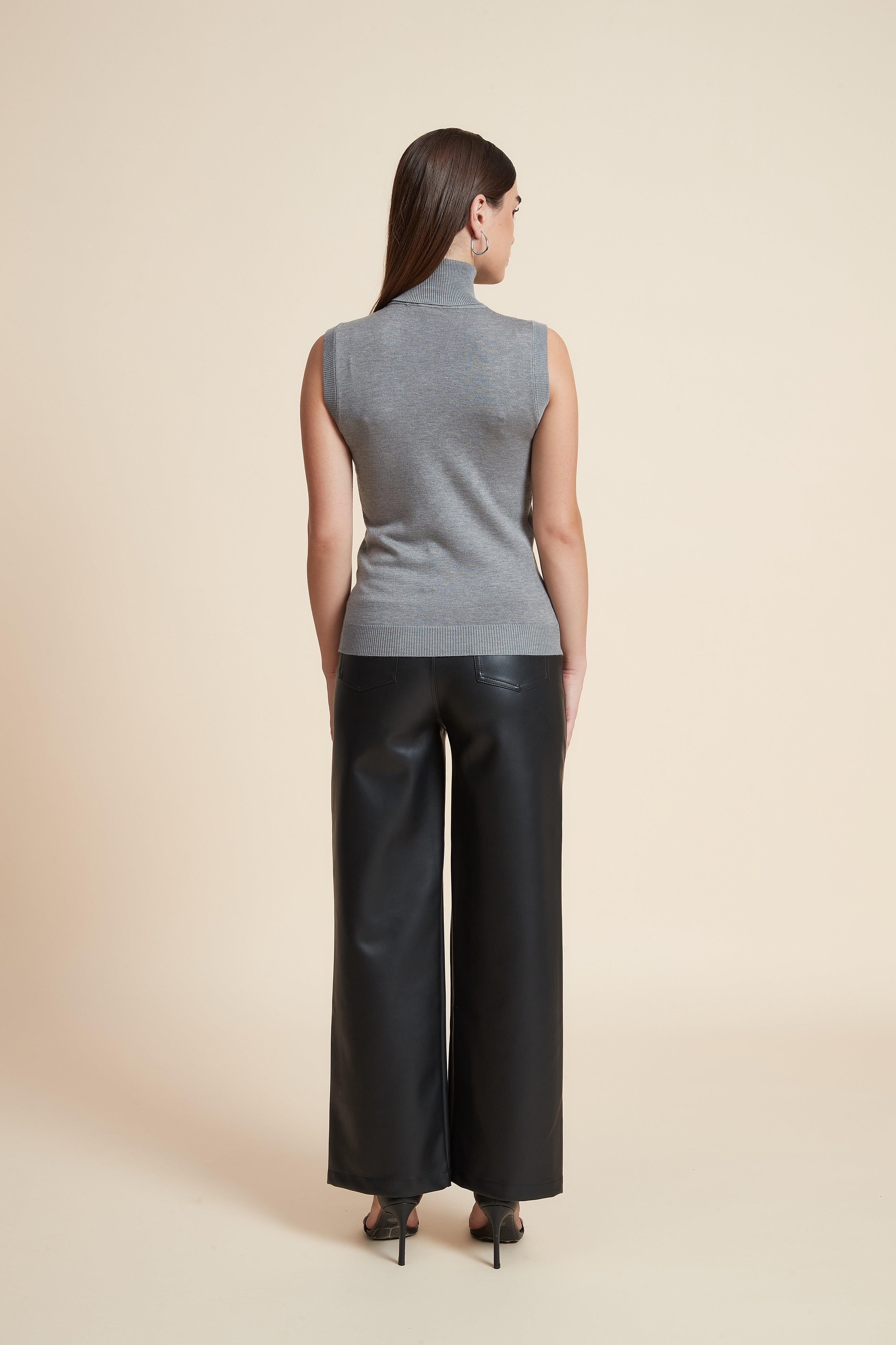 High Neck Sleeveless Blouse