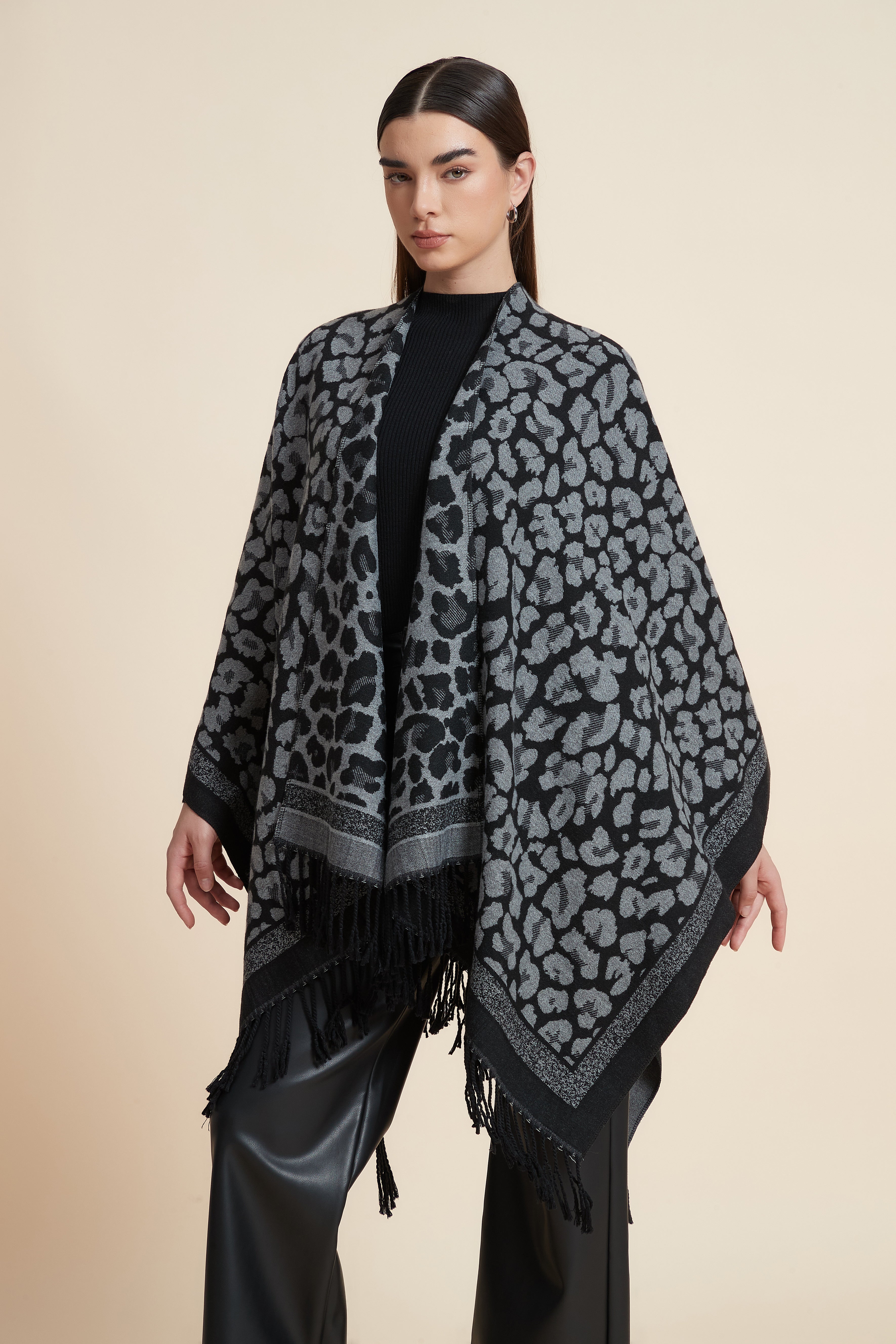 Leopard Print Poncho