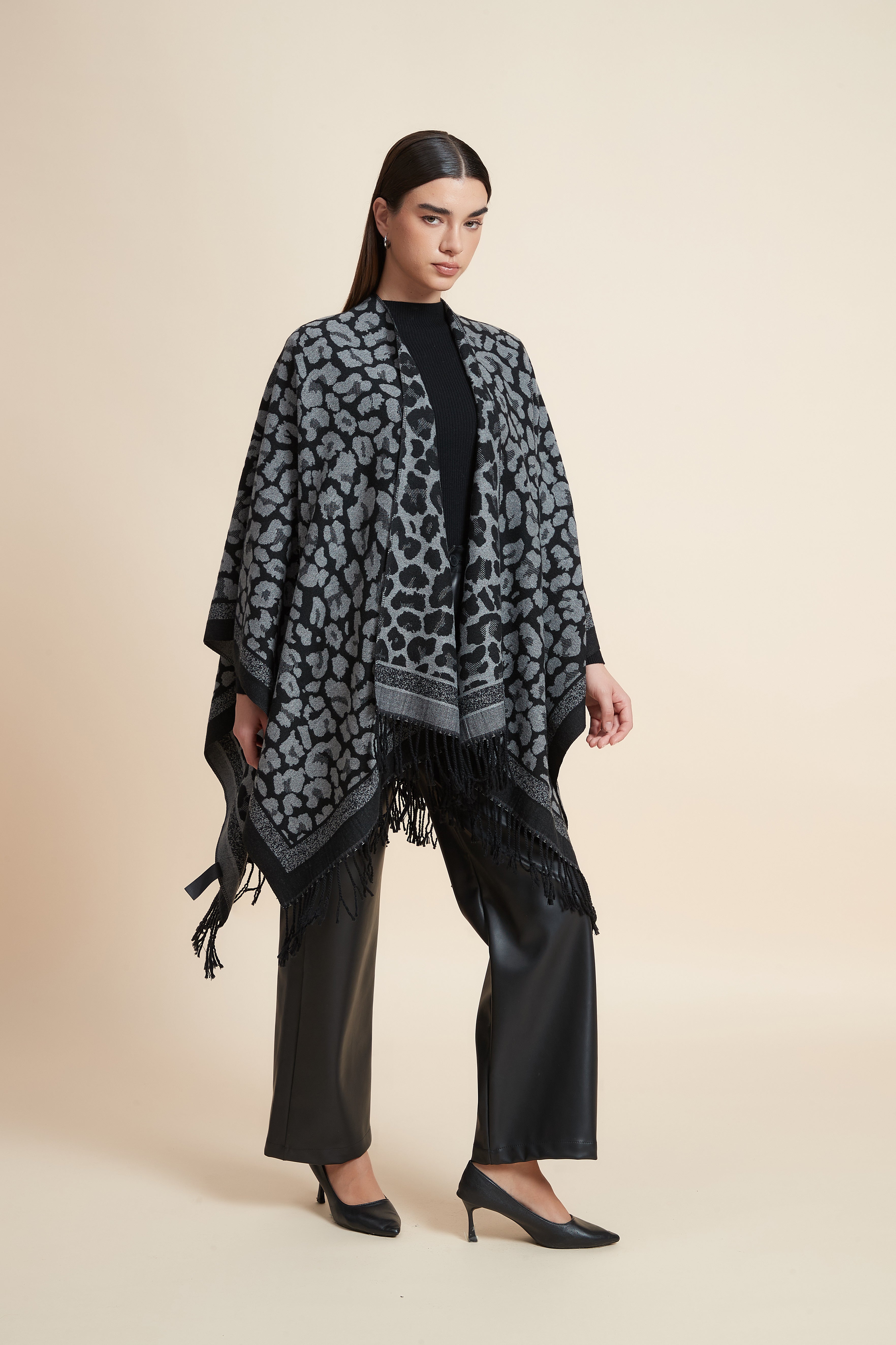 Leopard Print Poncho