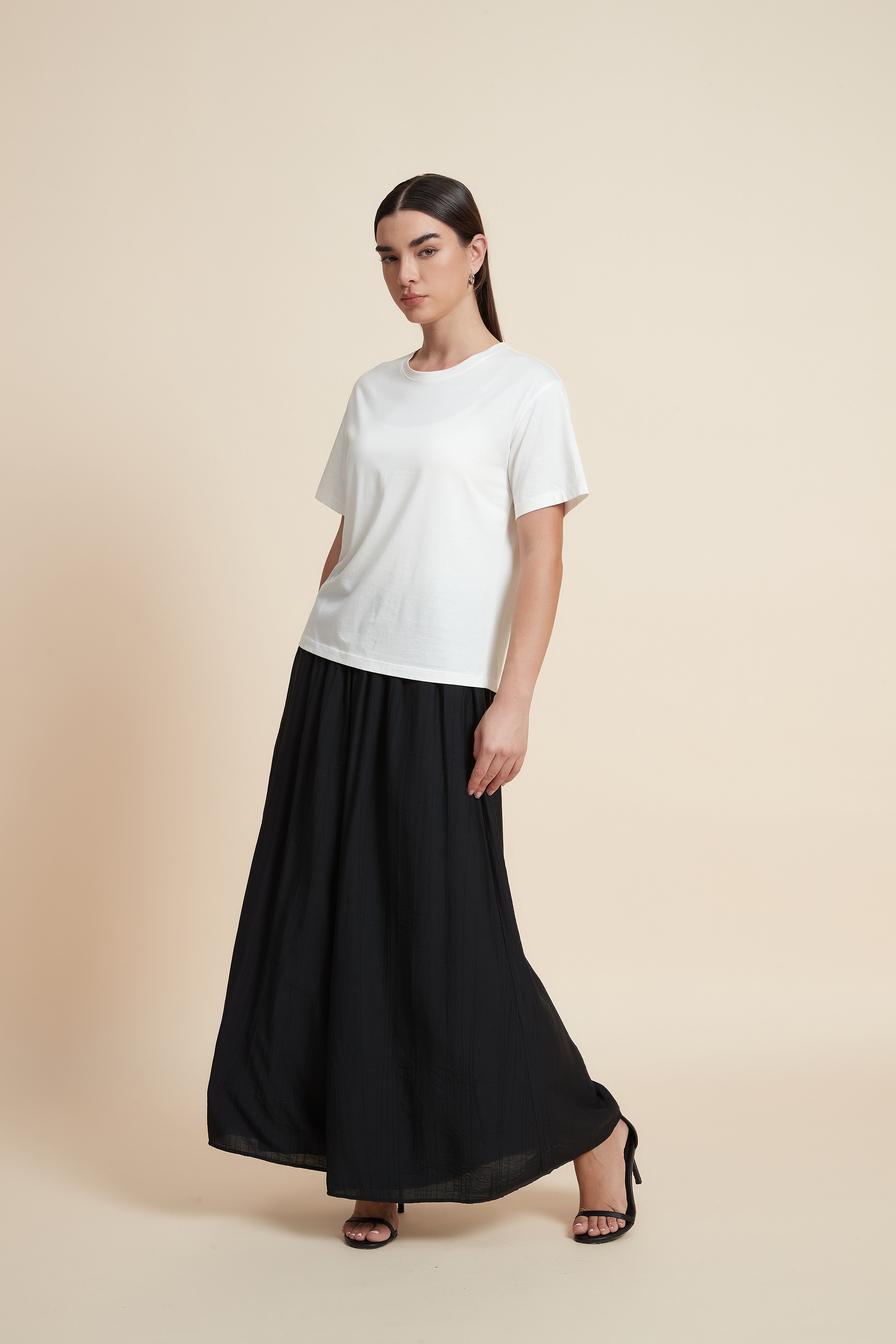 بنطلون طويل وايد ليج سادة