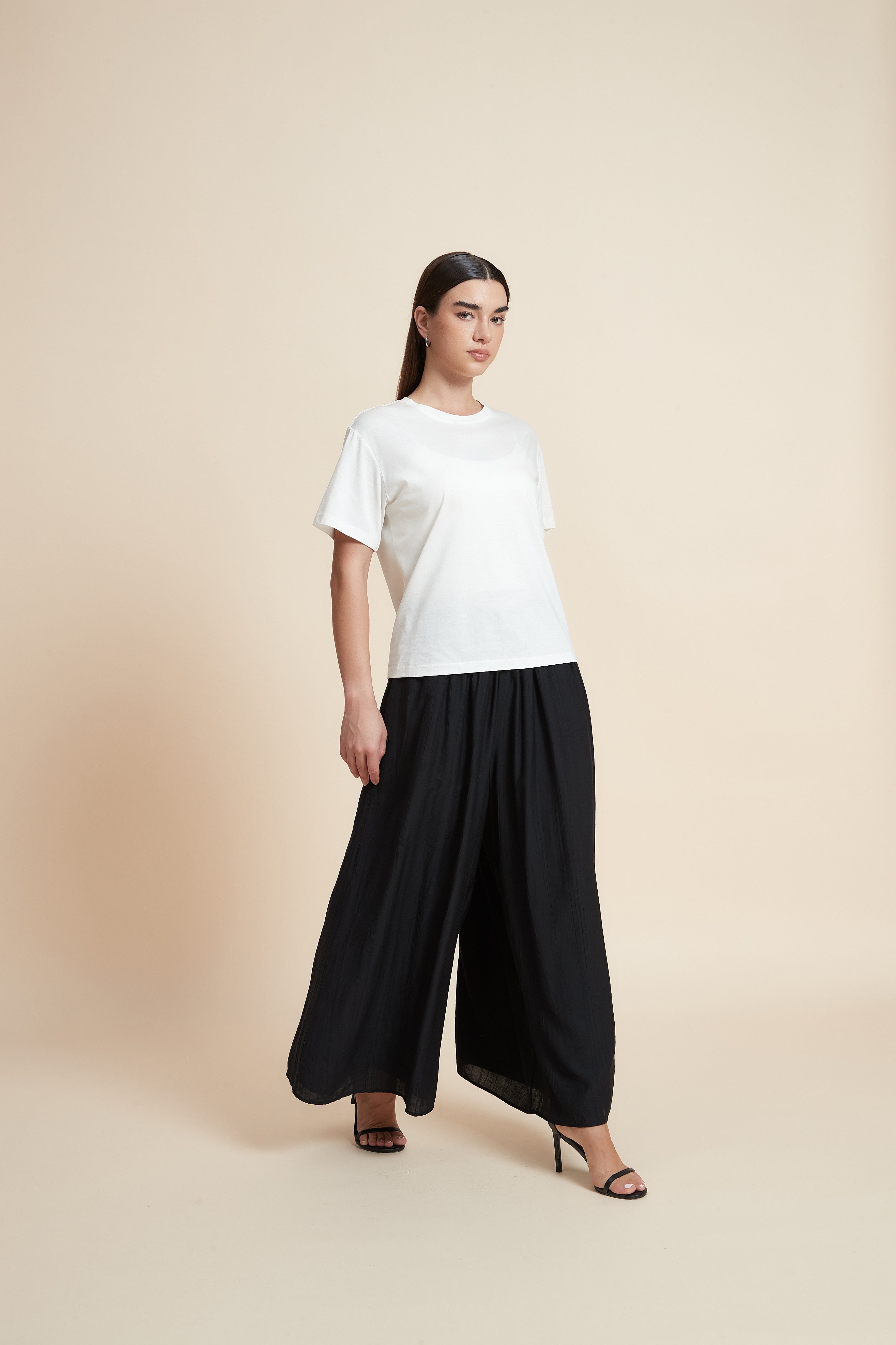 بنطلون طويل وايد ليج سادة