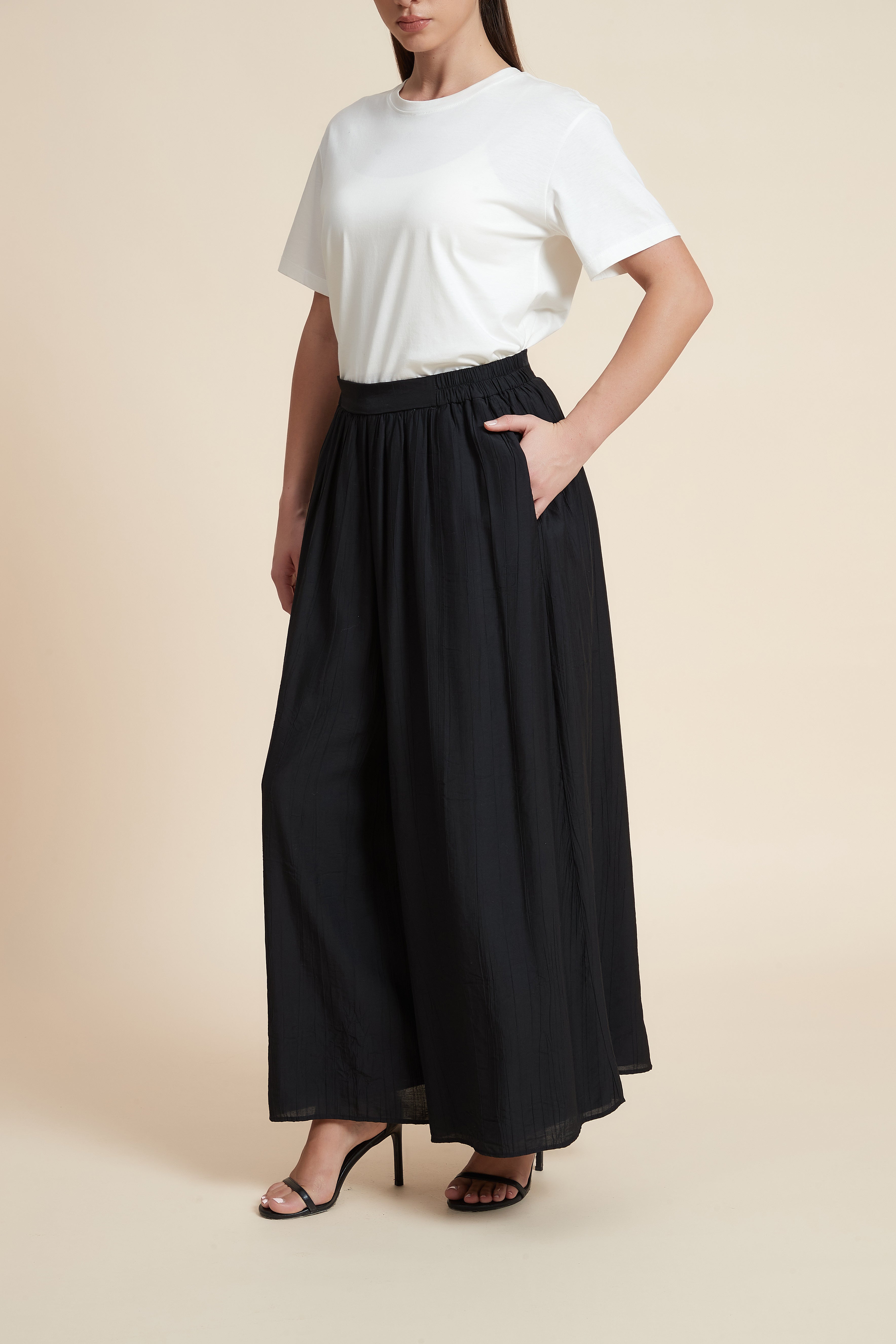 بنطلون طويل وايد ليج سادة