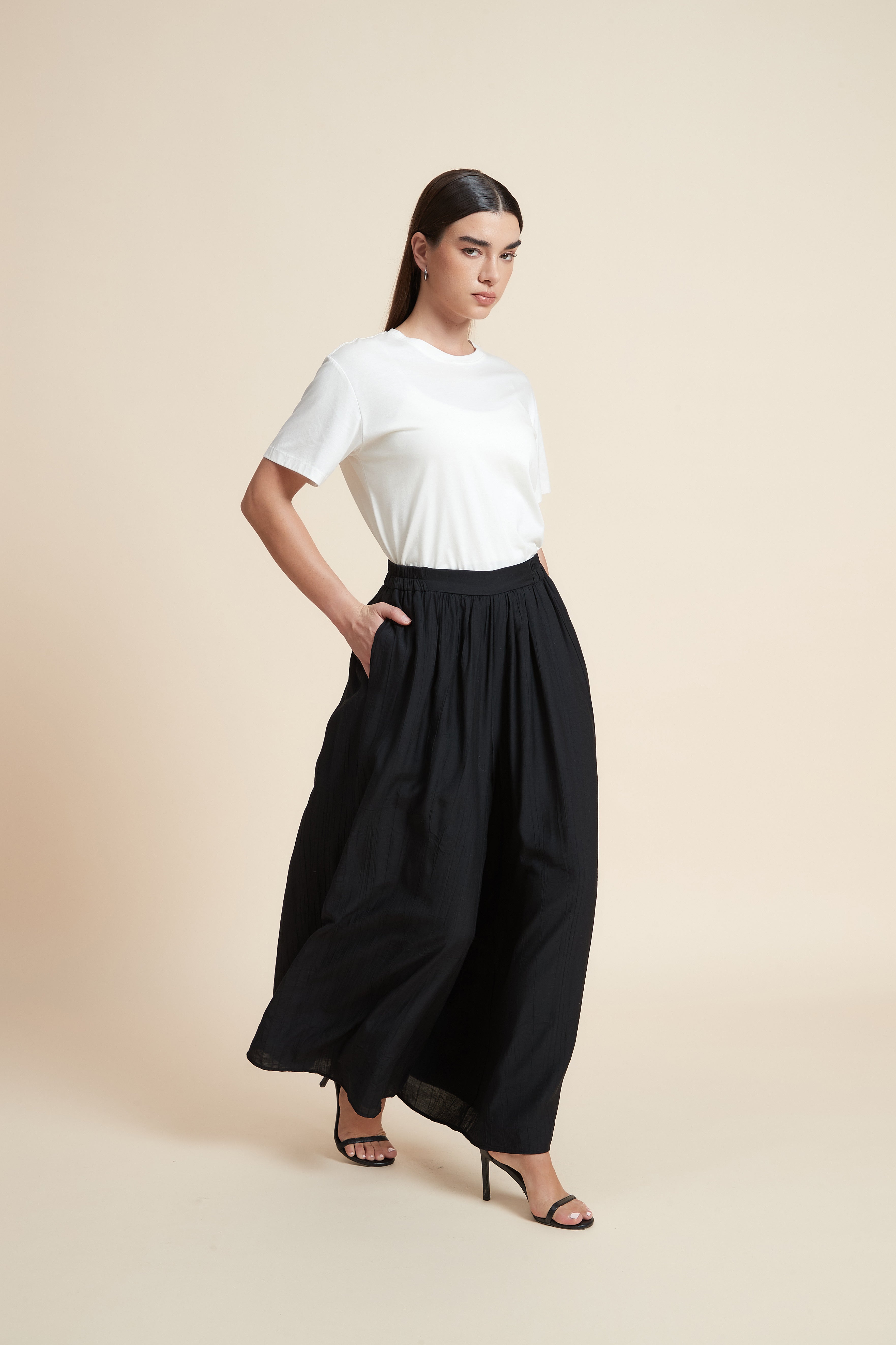 بنطلون طويل وايد ليج سادة