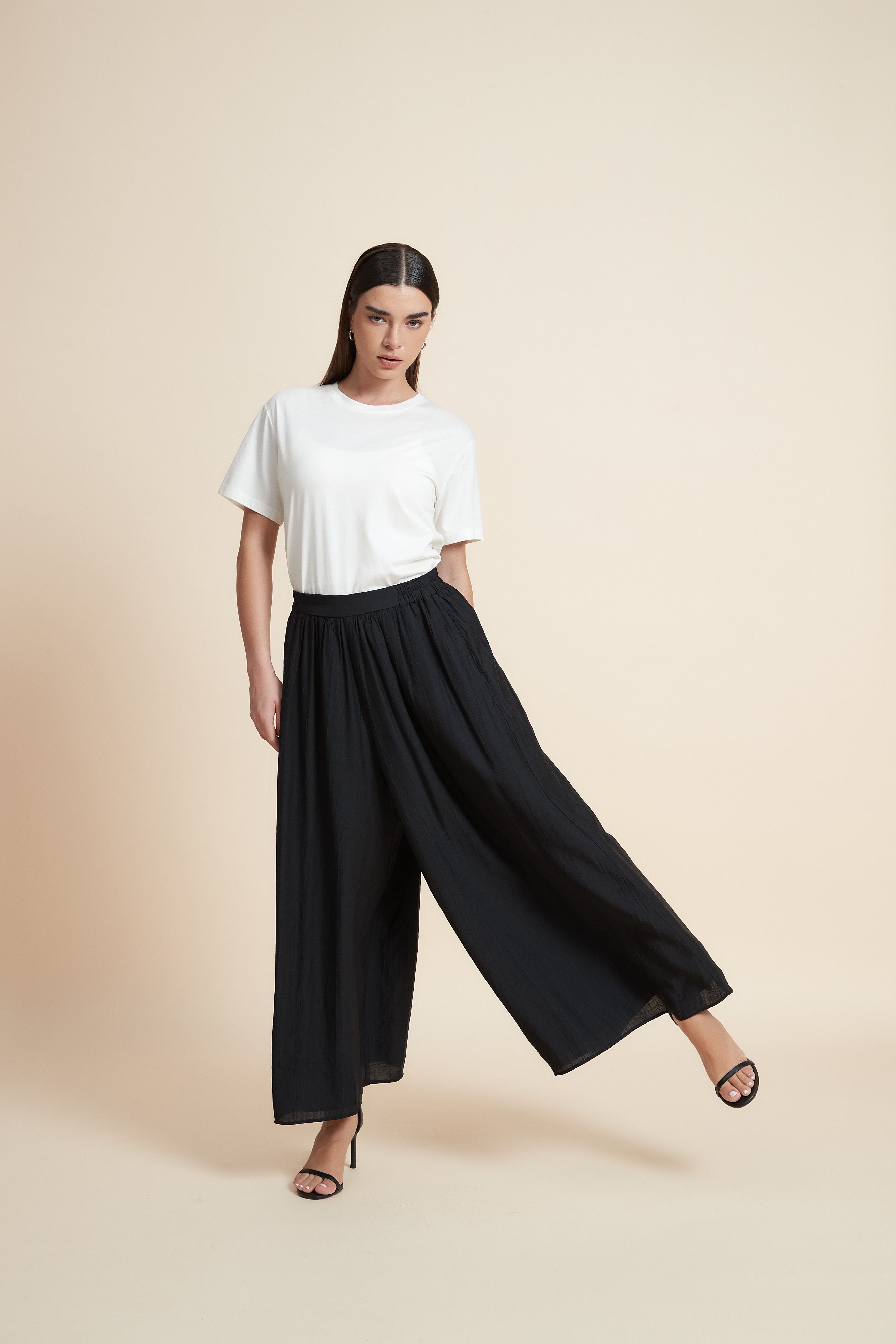 بنطلون طويل وايد ليج سادة