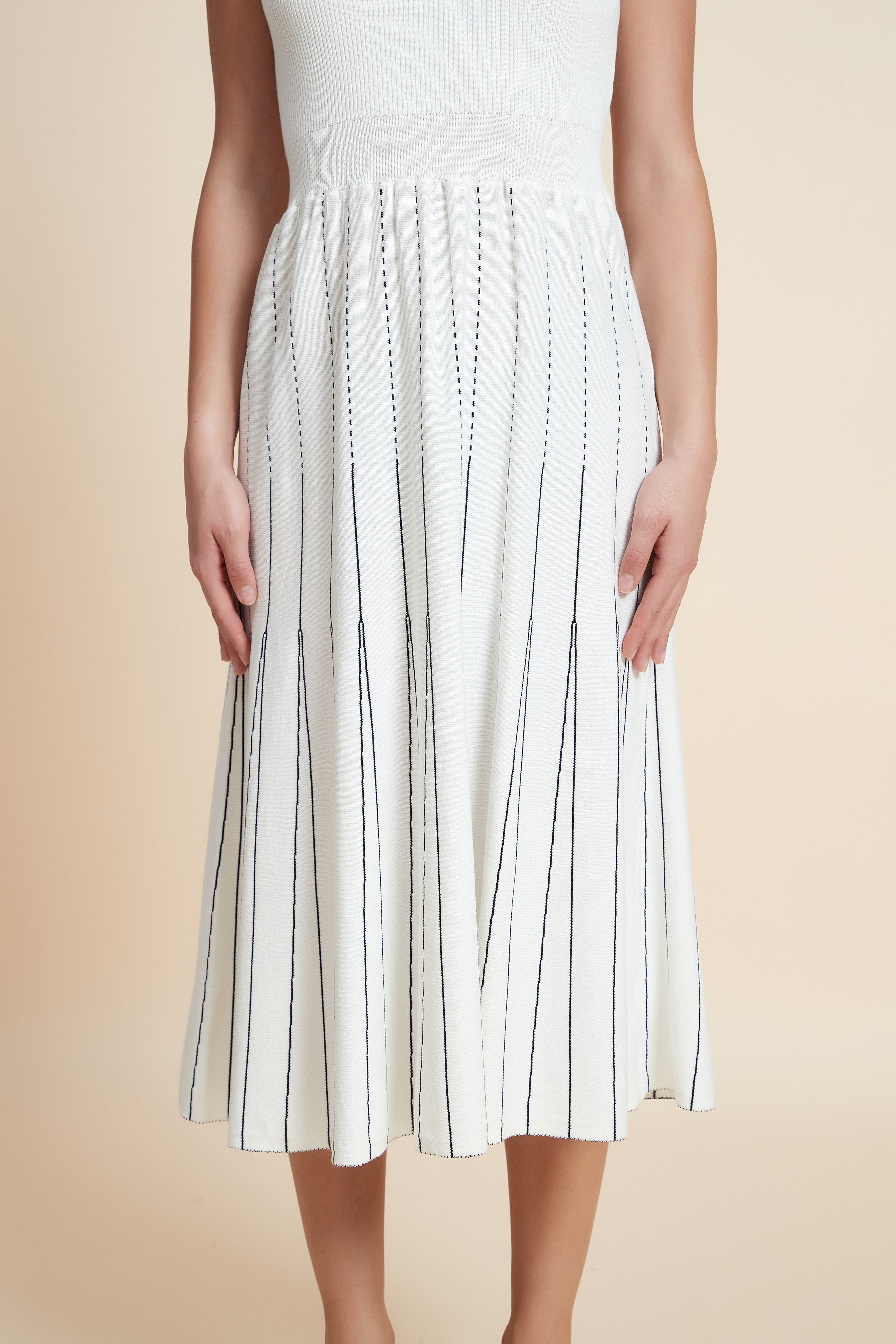 Striped Sleeveless Midi Dress