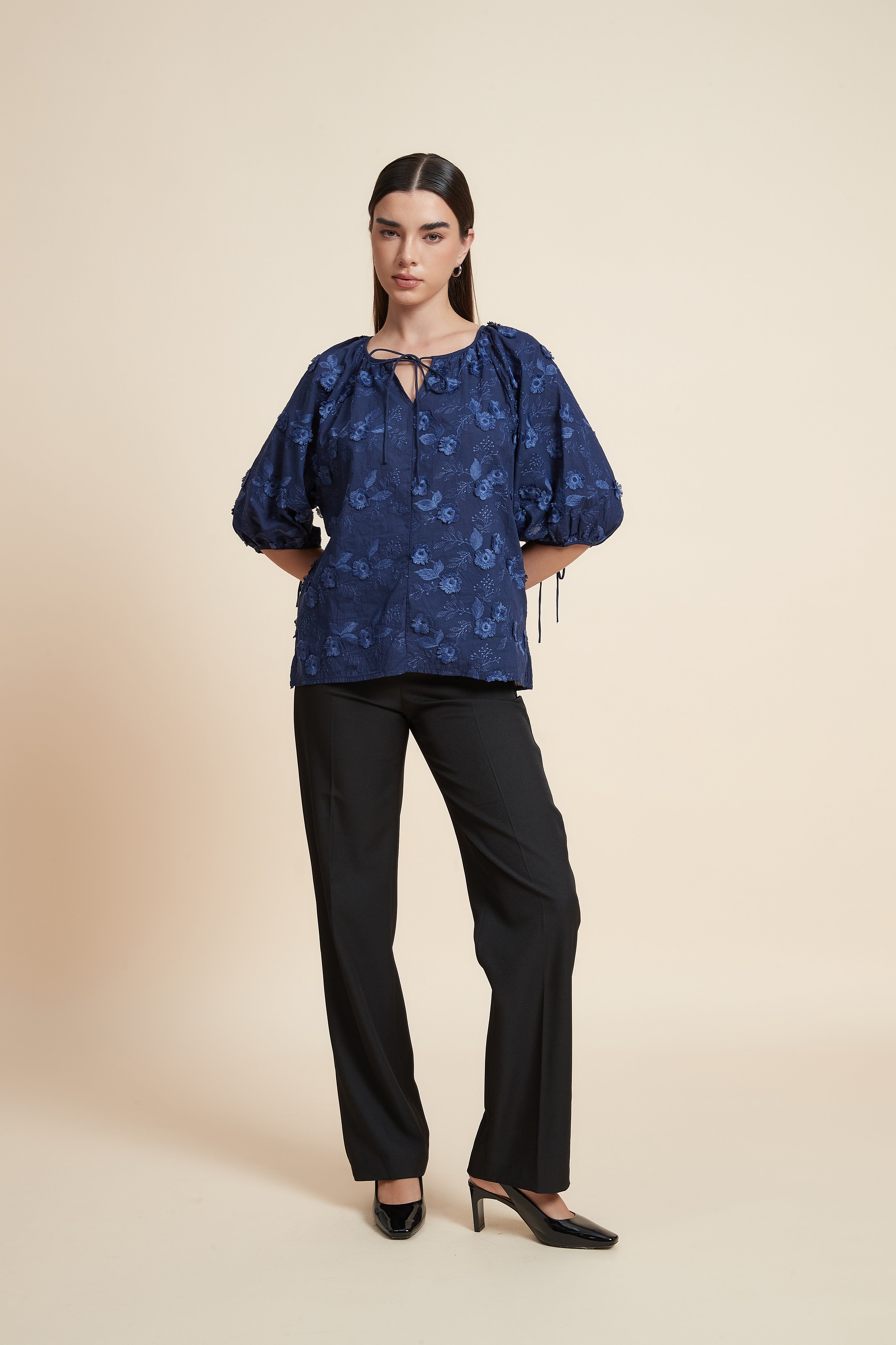 Printed Short Sleeve Blouse