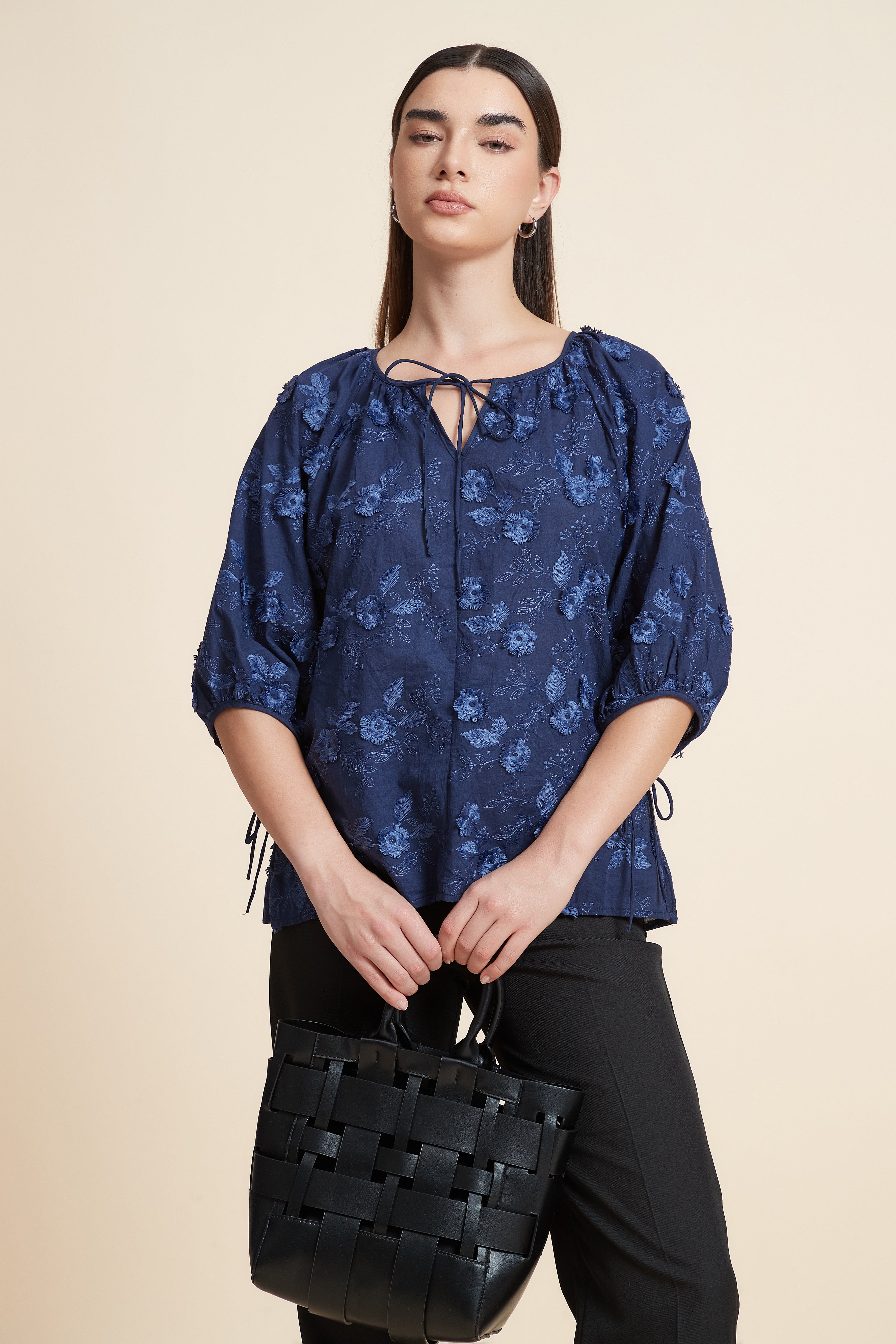 Printed Short Sleeve Blouse