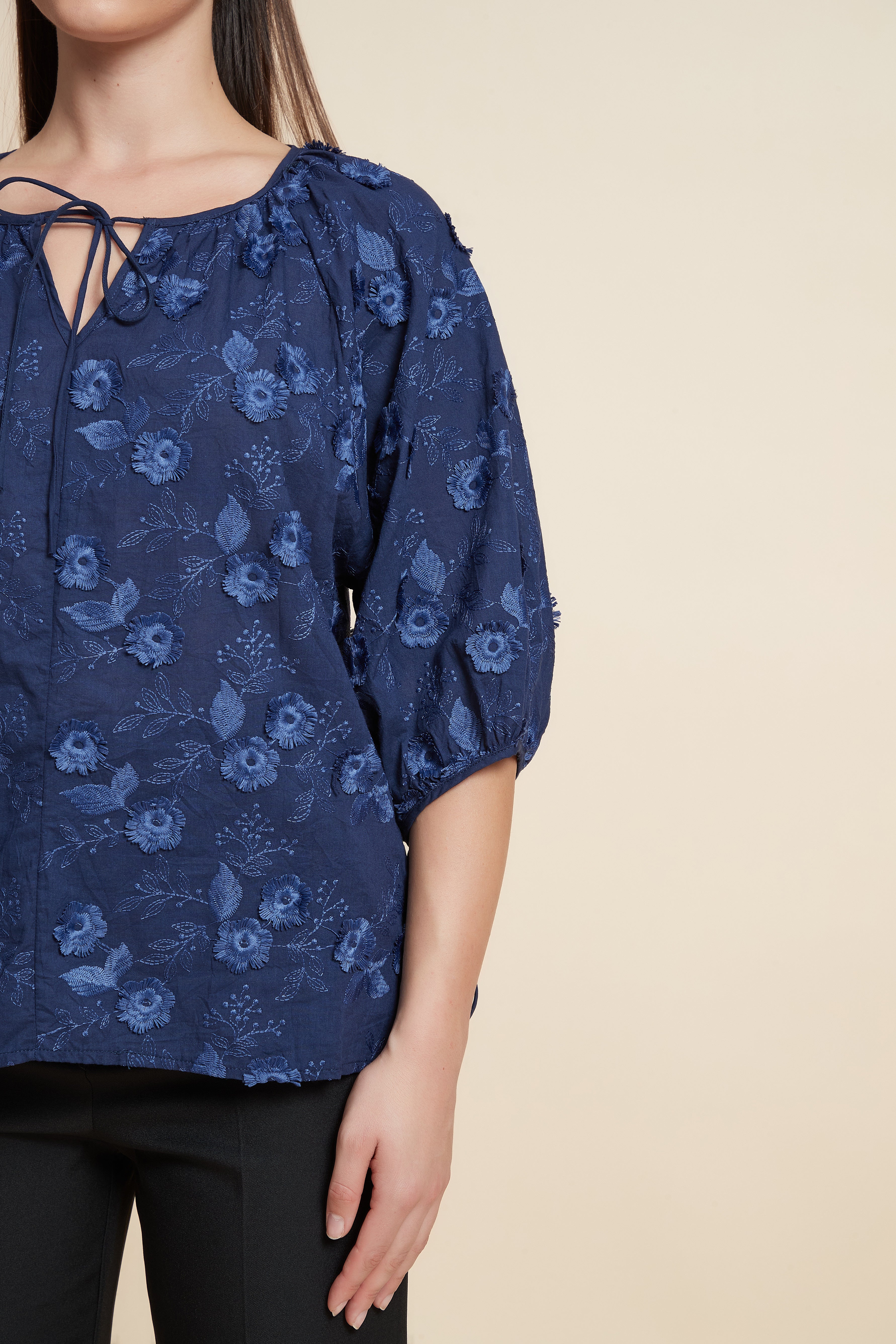Printed Short Sleeve Blouse