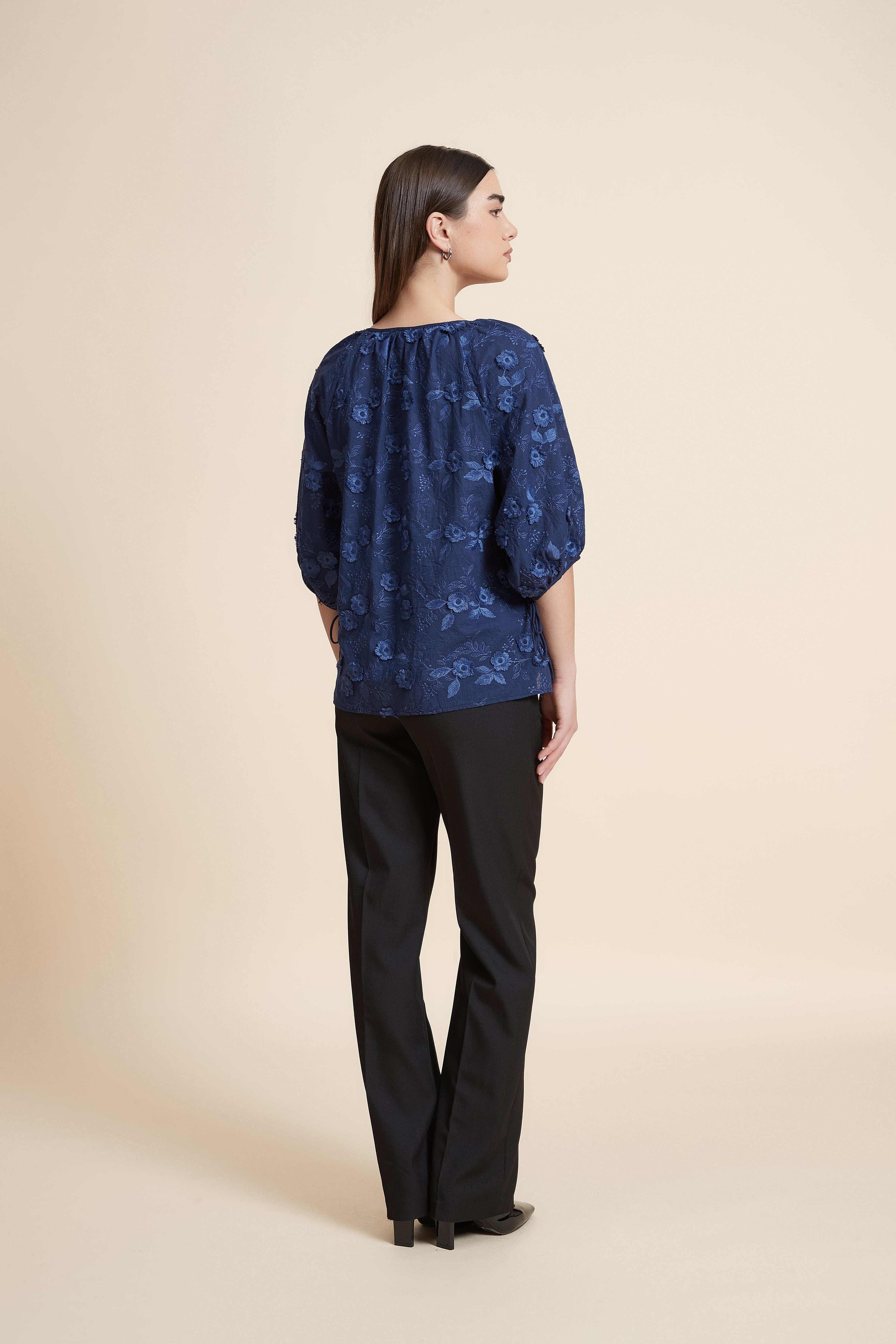 Printed Short Sleeve Blouse