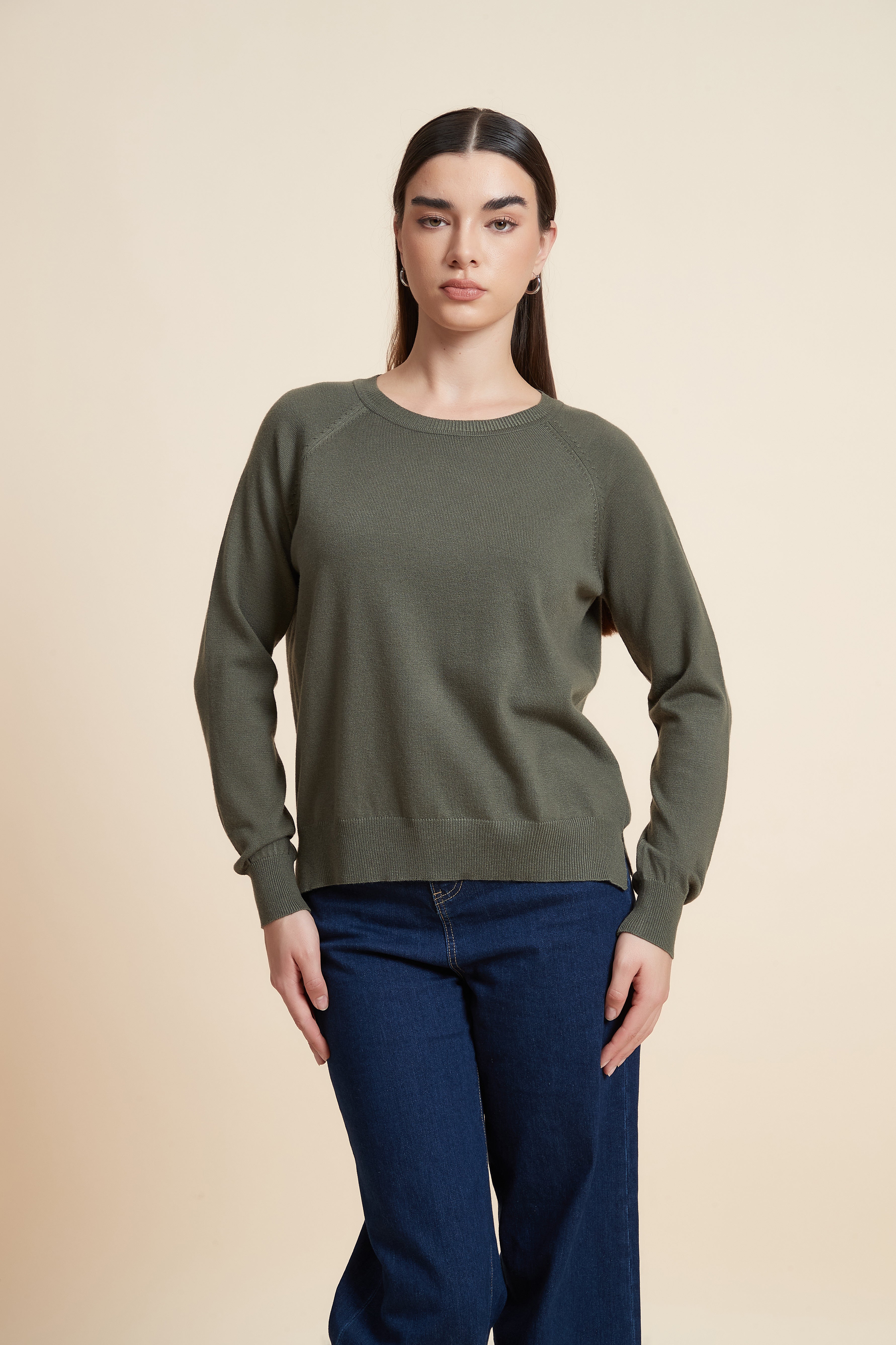 Solid Color Long Sleeve Sweater