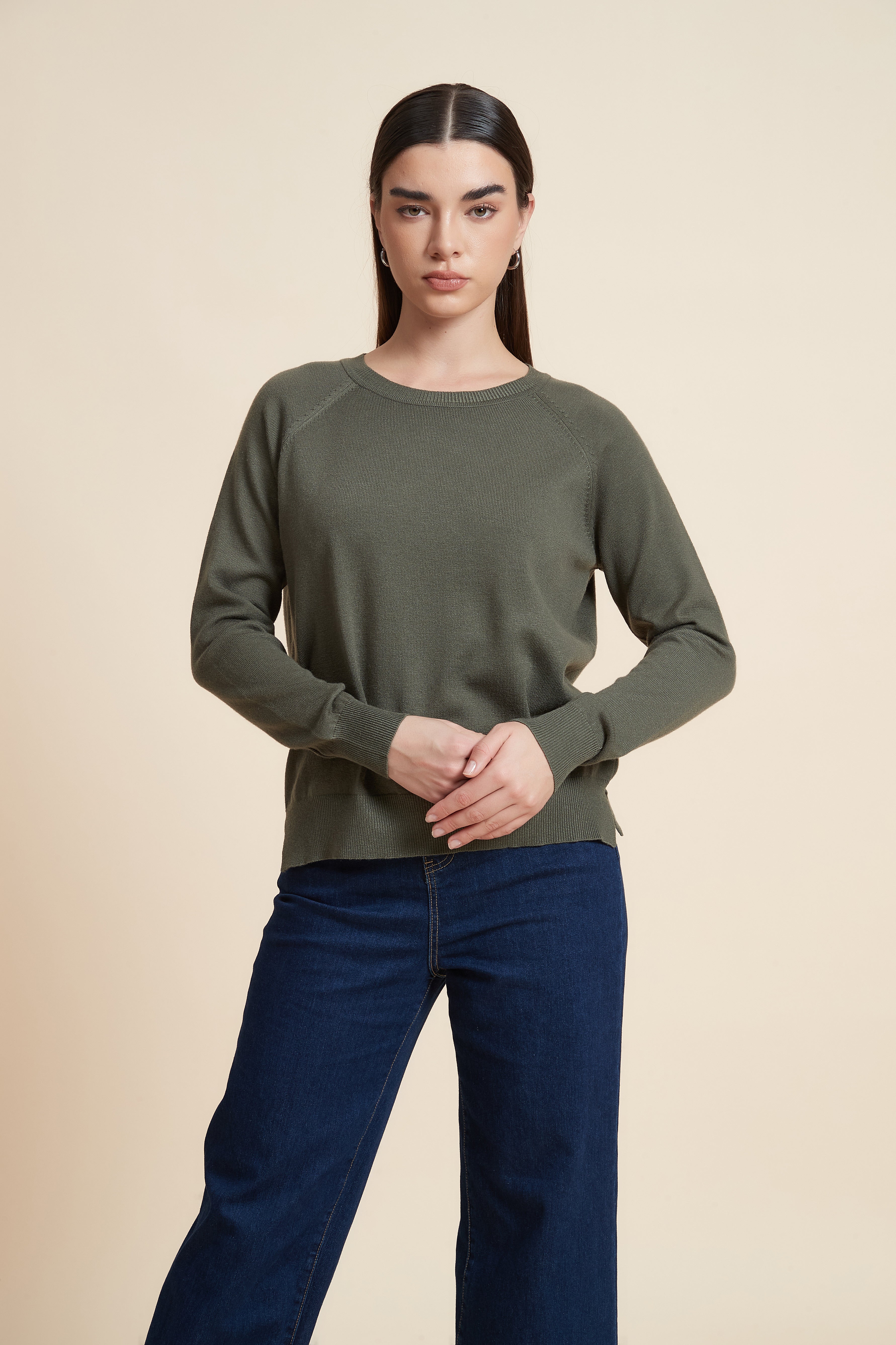 Solid Color Long Sleeve Sweater