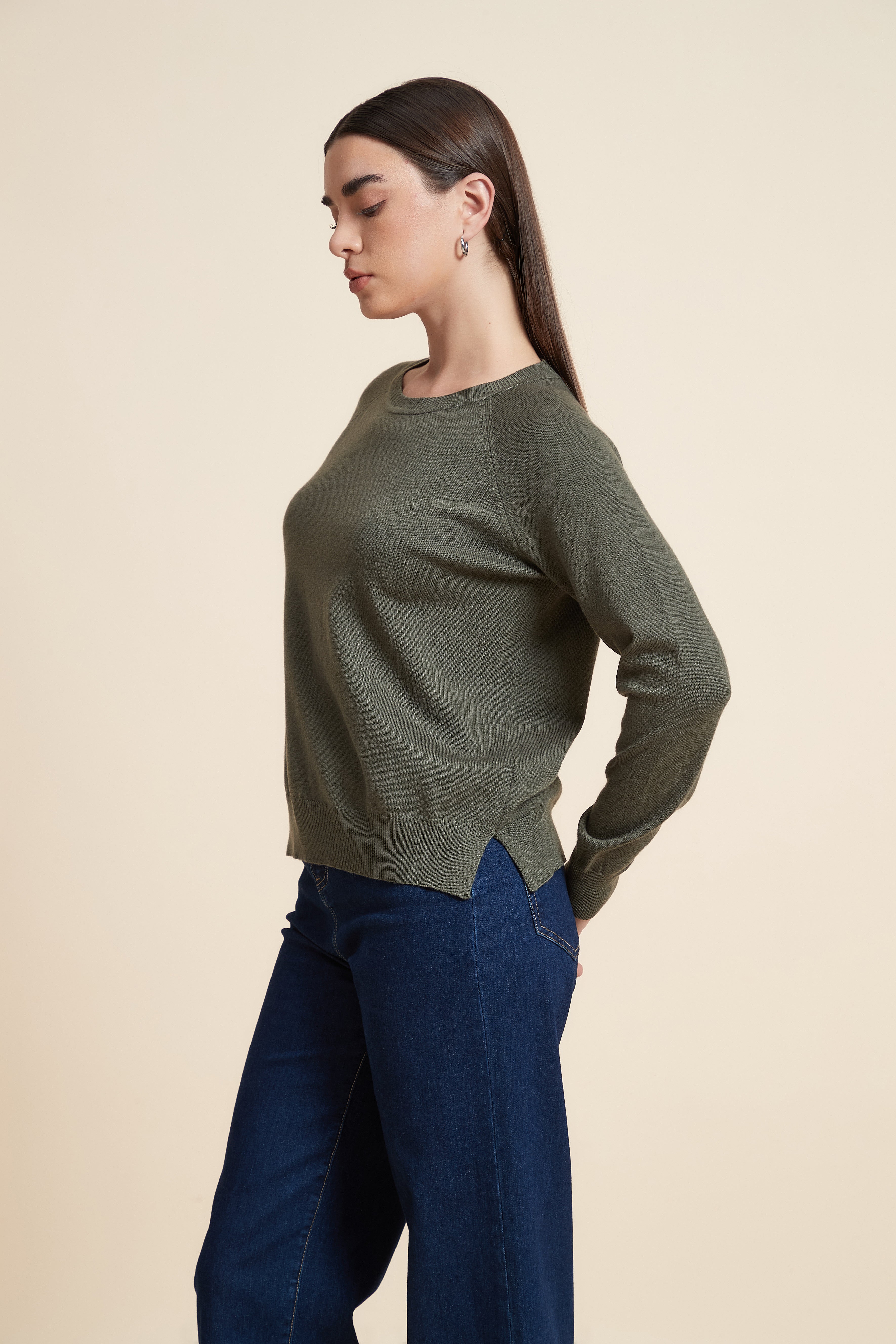 Solid Color Long Sleeve Sweater