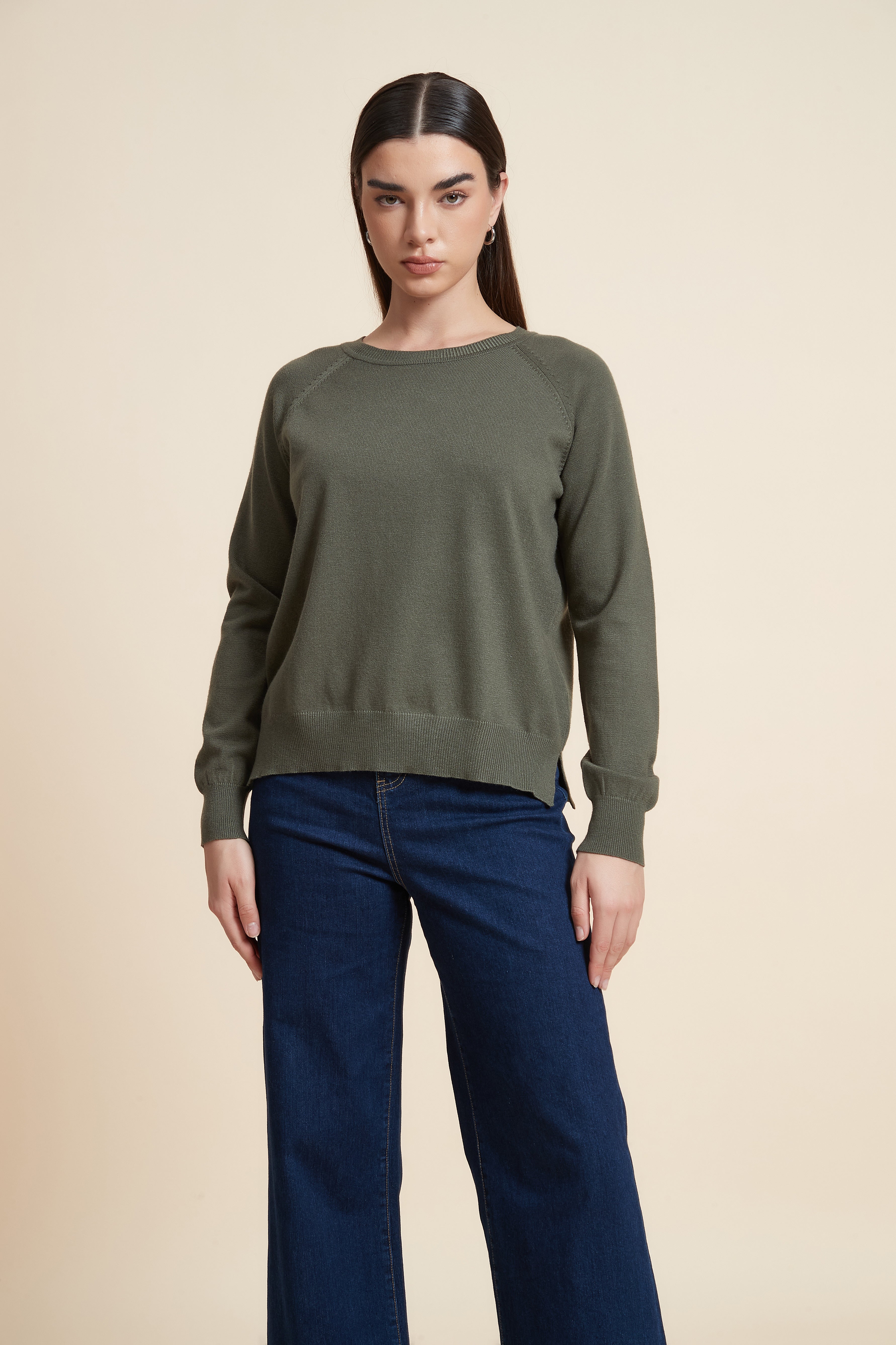 Solid Color Long Sleeve Sweater