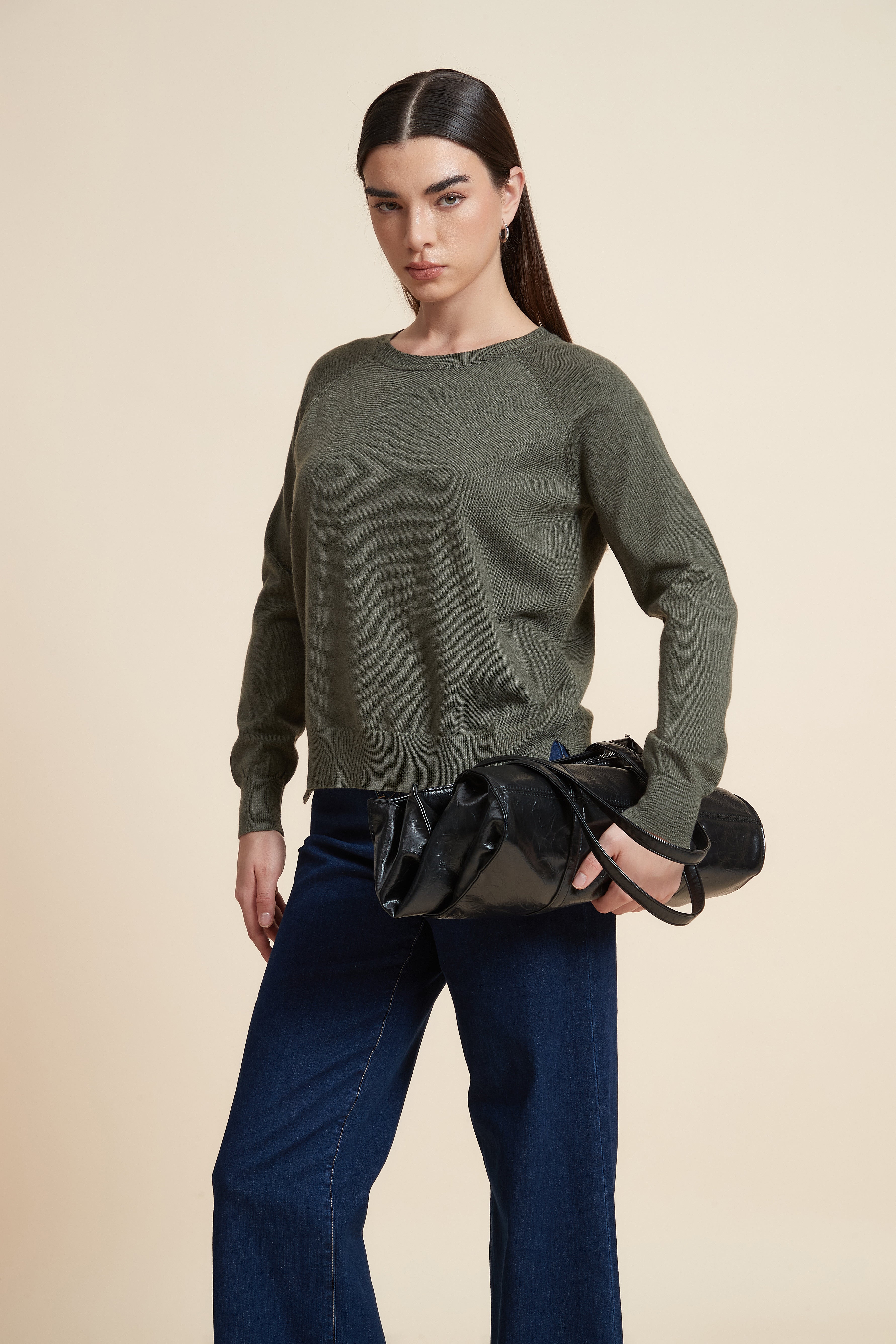 Solid Color Long Sleeve Sweater