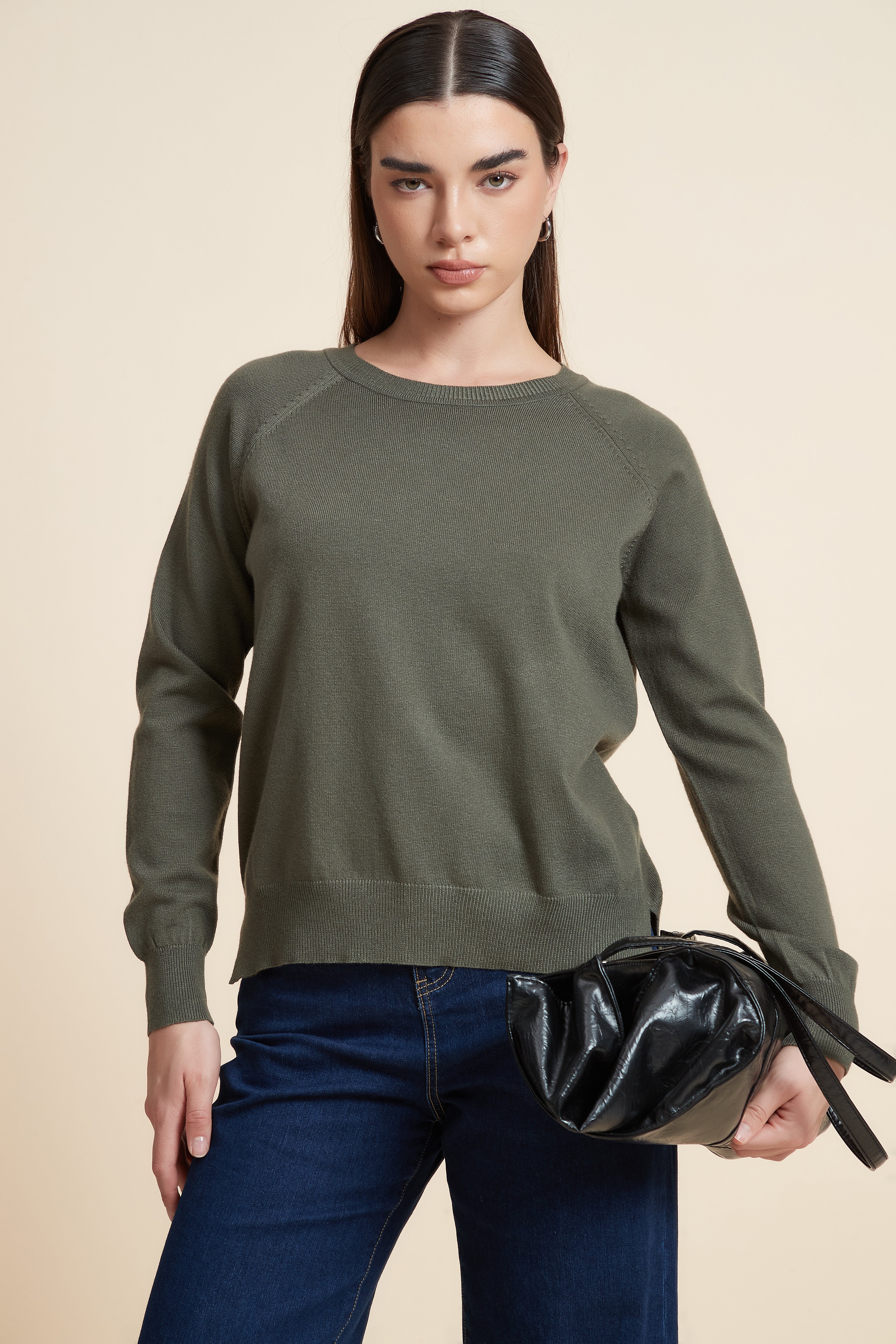 Solid Color Long Sleeve Sweater