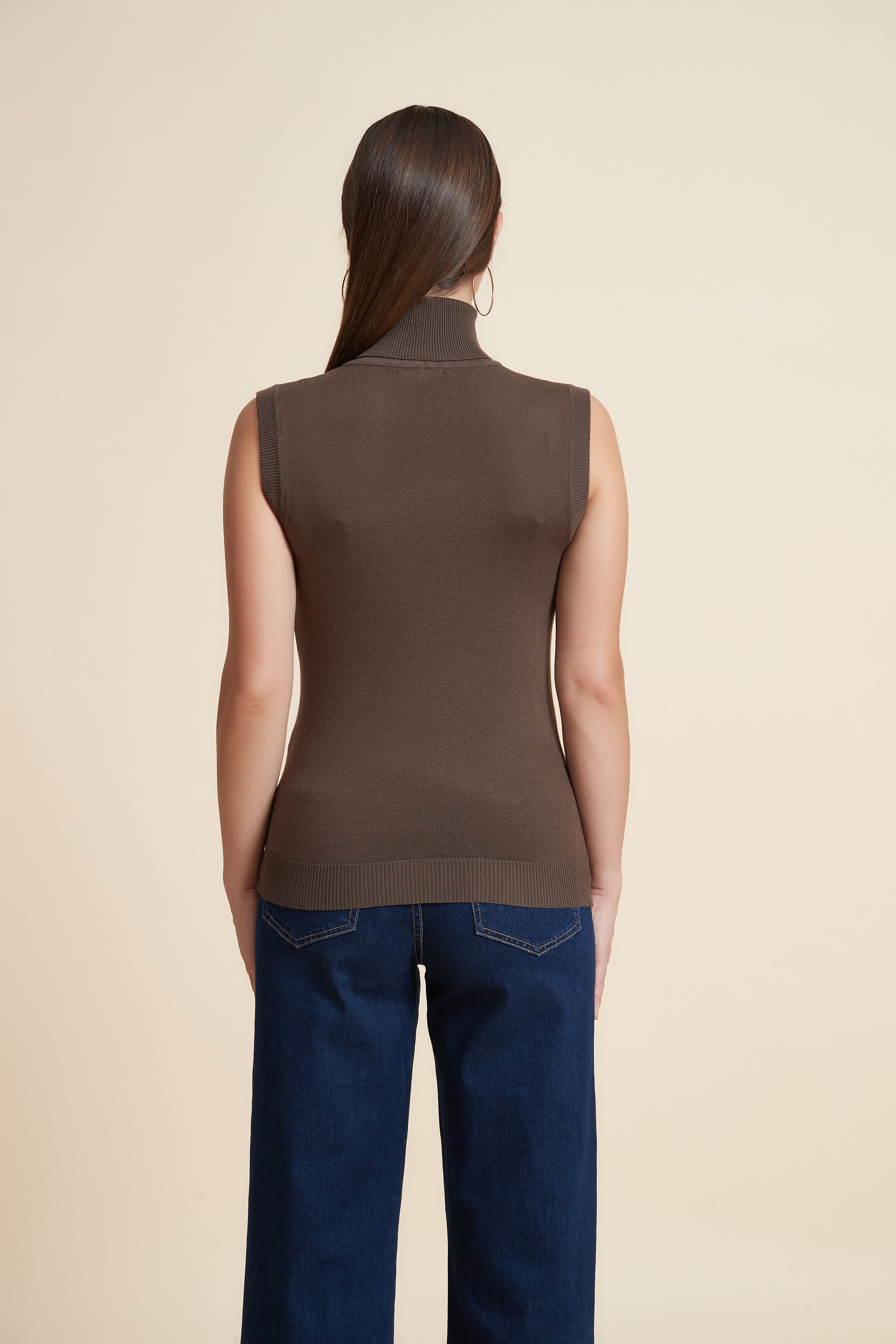 High Neck Sleeveless Blouse