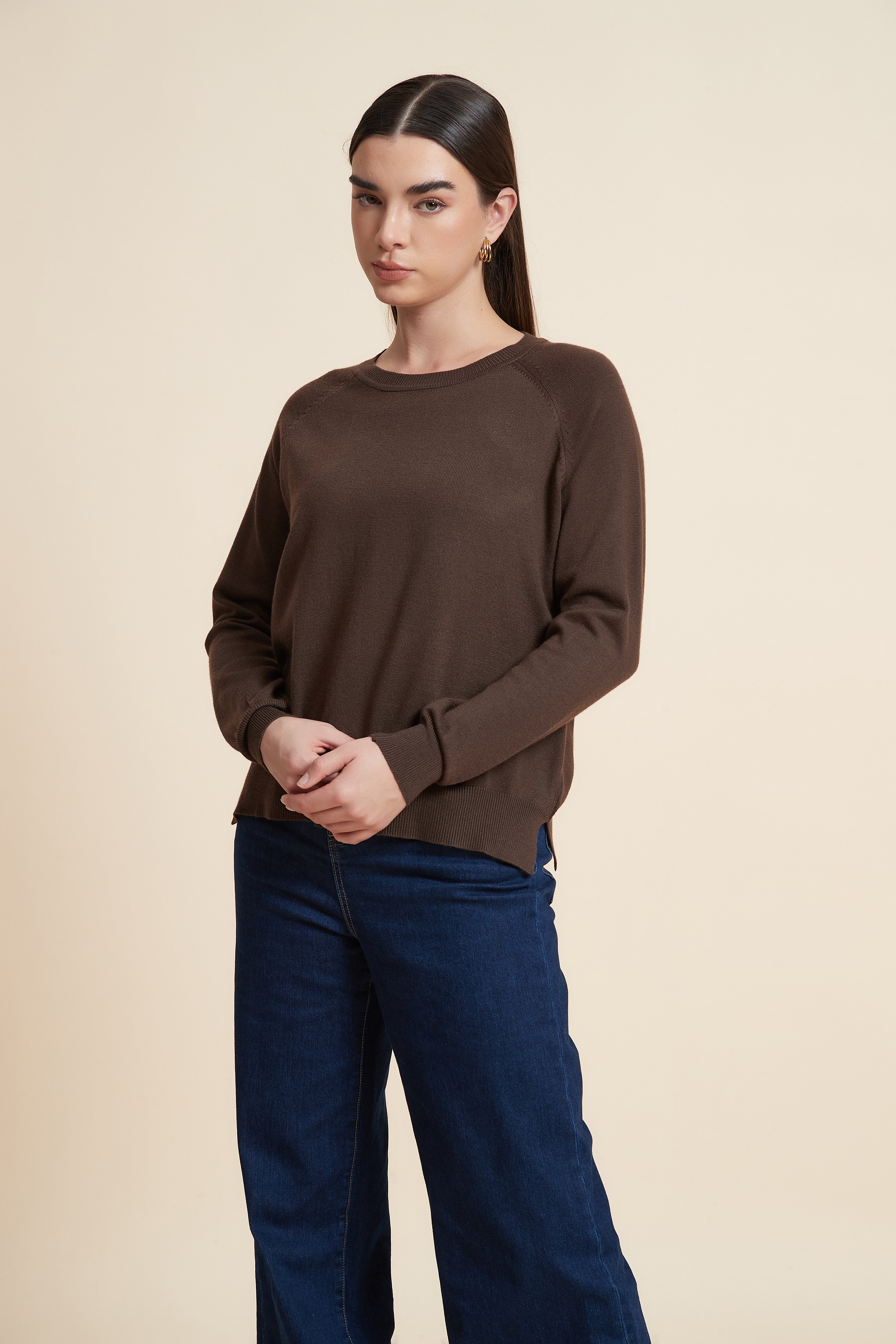 Solid Color Long Sleeve Sweater
