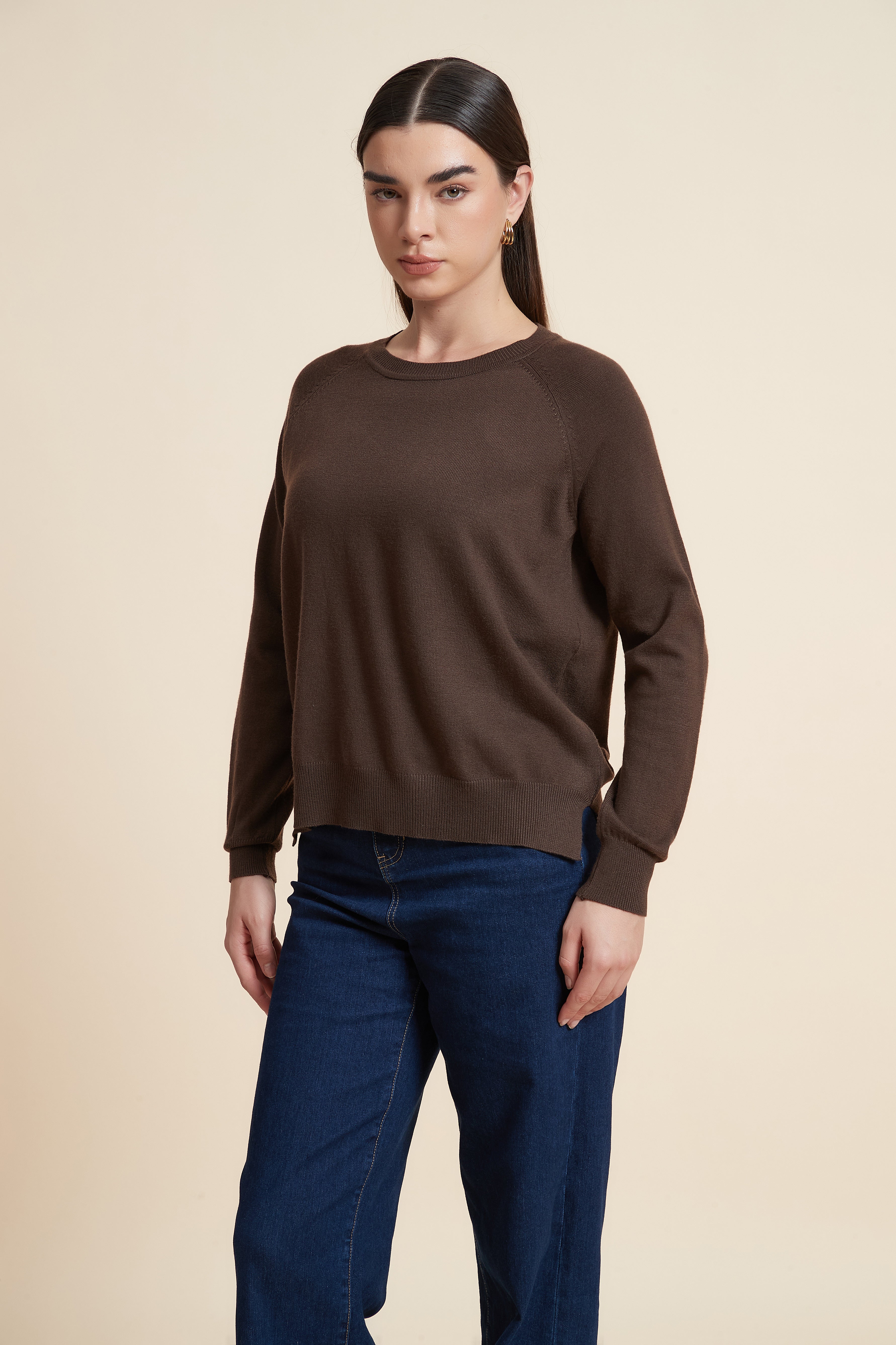 Solid Color Long Sleeve Sweater