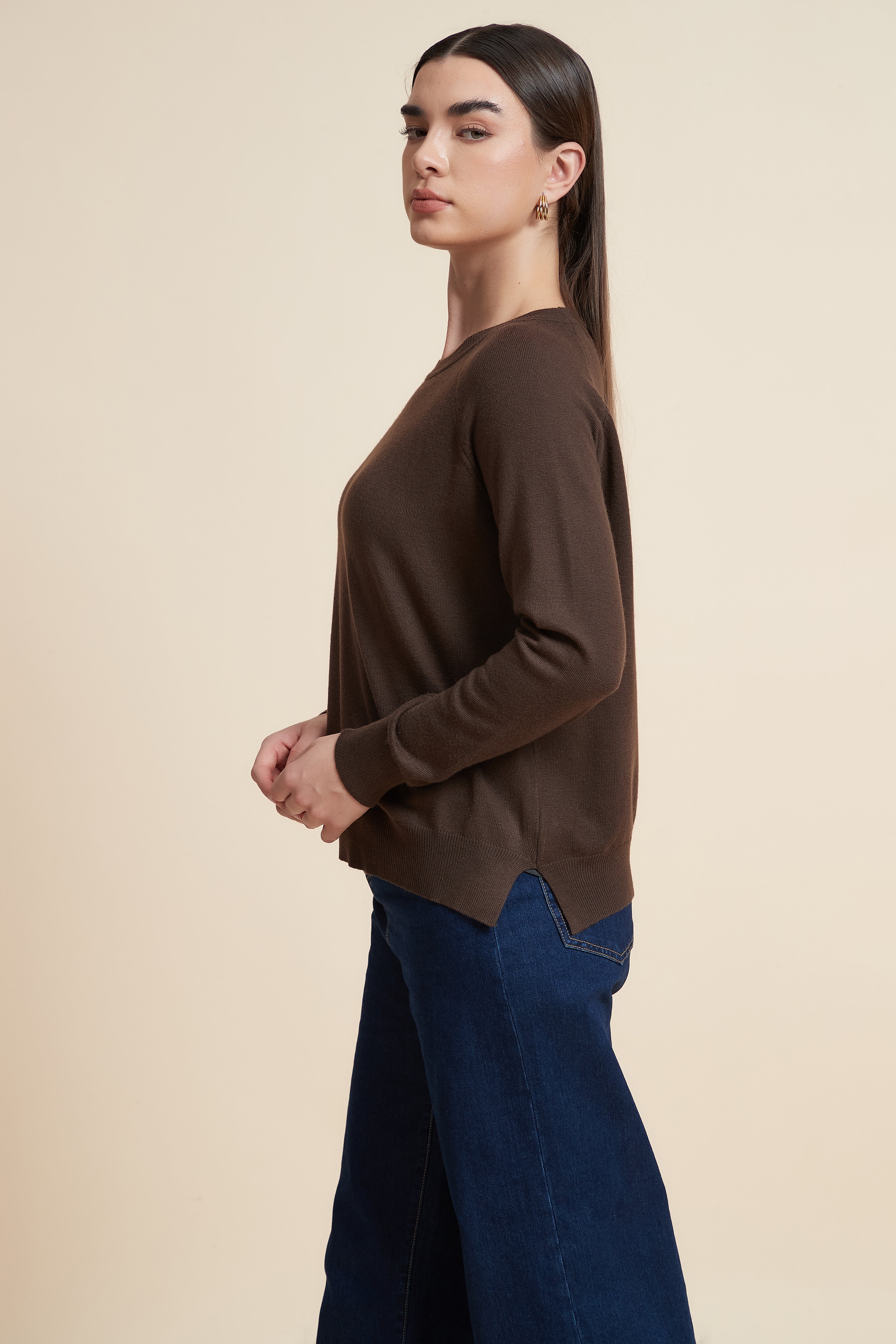 Solid Color Long Sleeve Sweater